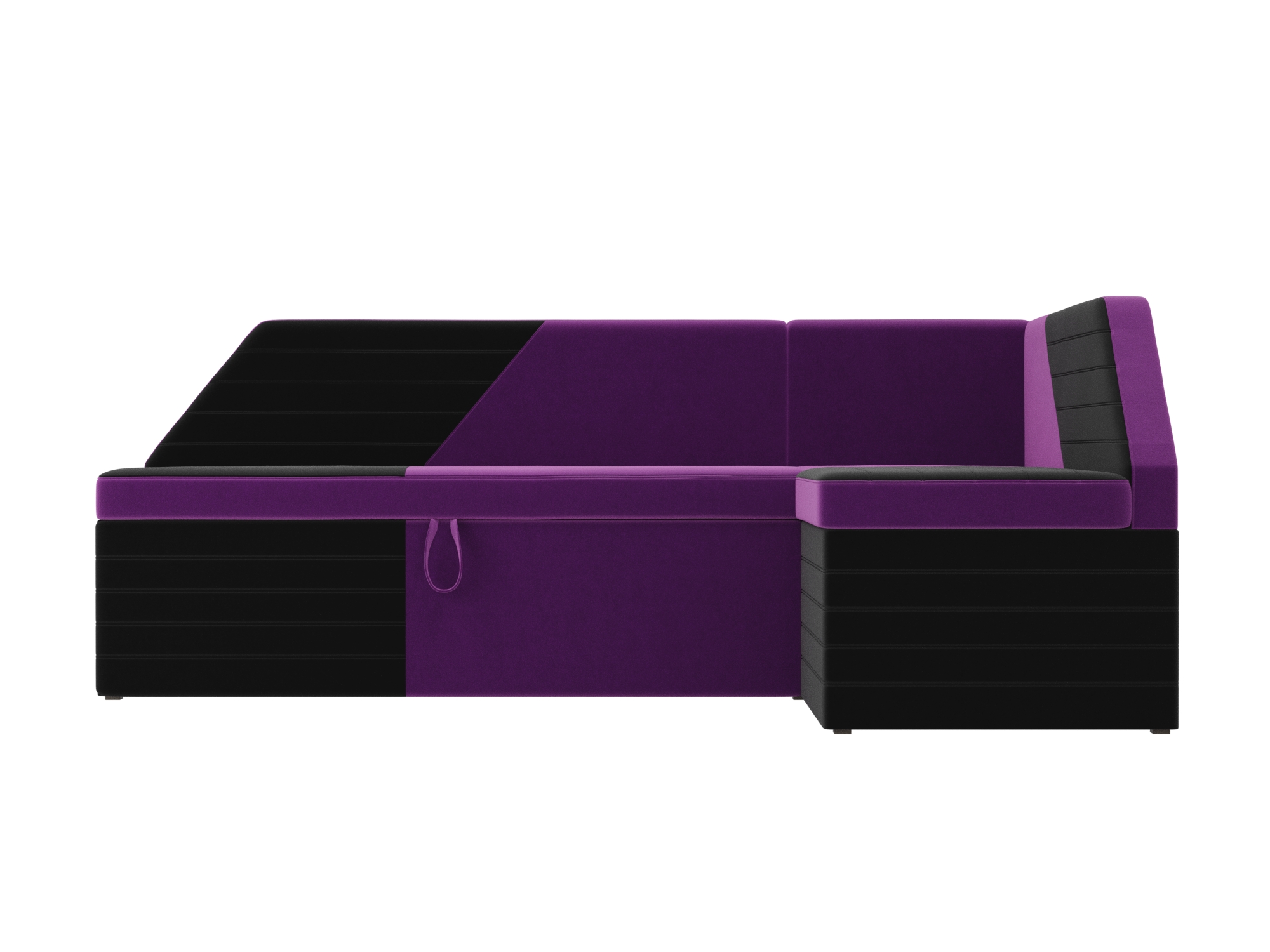 Кухонный угловой диван Дуглас Правый Фиолетовый, Черный, ЛДСП кухонный угловой диван мебелико классик микровельвет фиолетово черный правый
