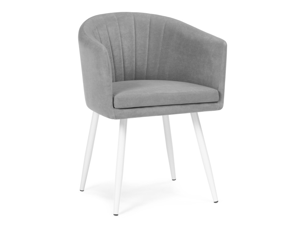 Валета светло-серый / белый Стул Белый, Металл стул chair раскладной белый стул серый металл