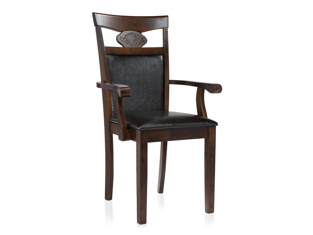 Кресло Luiza dirty oak / dark brown Стул деревянный Коричневый, массив дерева