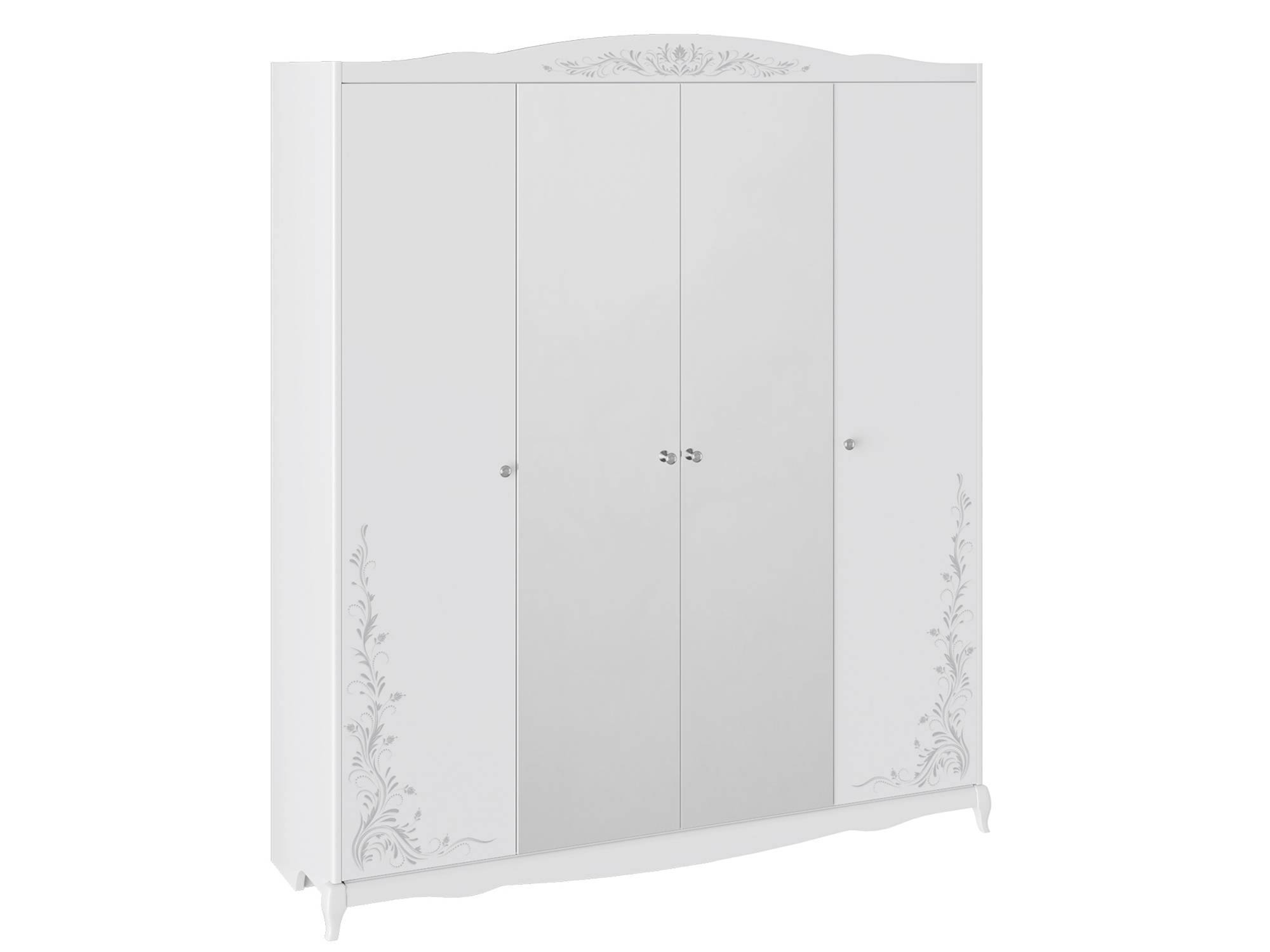 Шкаф 4-х дверный Аврора Белый глянец, Белый шкаф 2 х дверный аврора 1004 × 574 × 2118 мм цвет венге