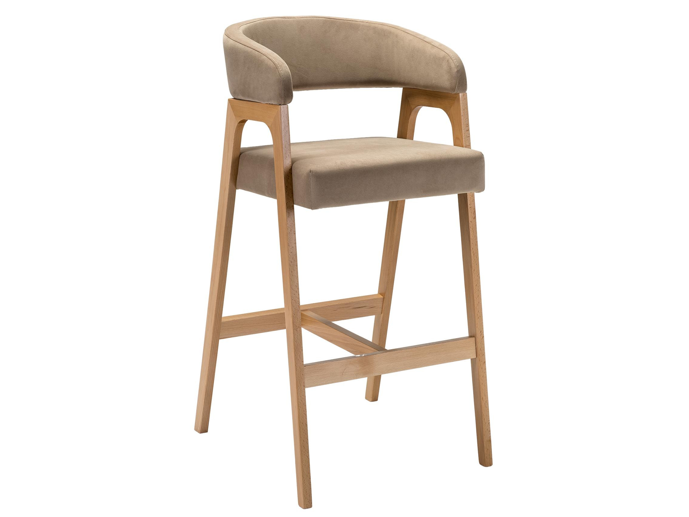 простое барное кресло для отдыха креативное барное кресло скандинавское барное кресло сетчатое красное кресло высокий стул золотое зад Кресло барное Baxter Beige/натур Натуральный бук, Дерево