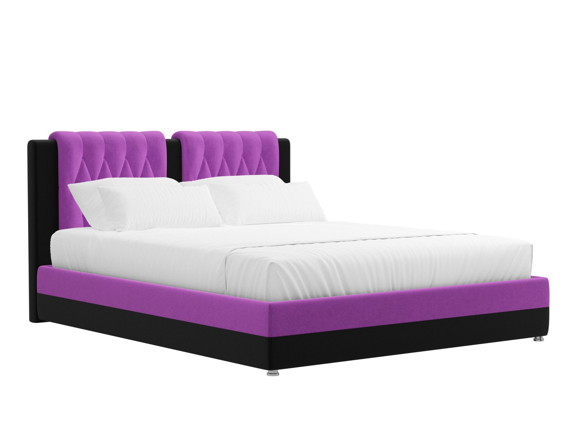 Кровать Камилла (160x200) Фиолетовый, Черный, ЛДСП кровать афина 180 фиолетовый микровельвет