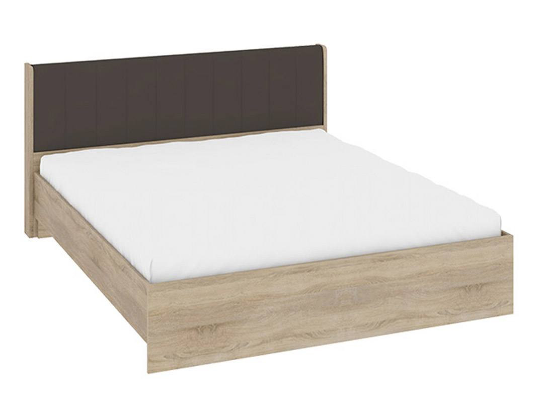кровать мебелико ларго эко кожа коричневый Кровать Ларго (160х200) Бежевый, ЛДСП