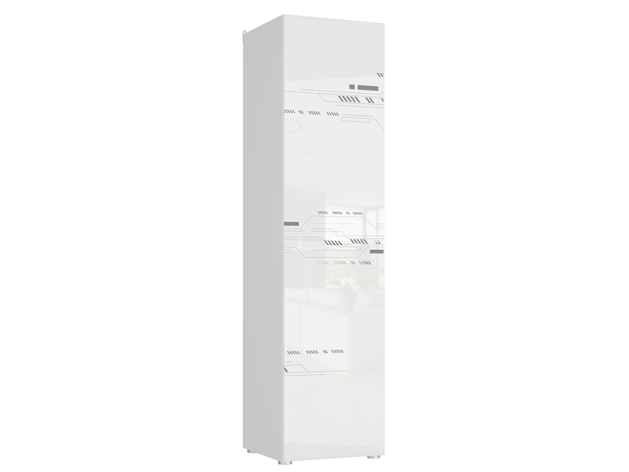 Шкаф 1-дверный Модерн (Modern) Техно Белый глянец, , Белый, МДФ, ЛДСП шкаф угловой модерн modern техно белый глянец белый мдф лдсп