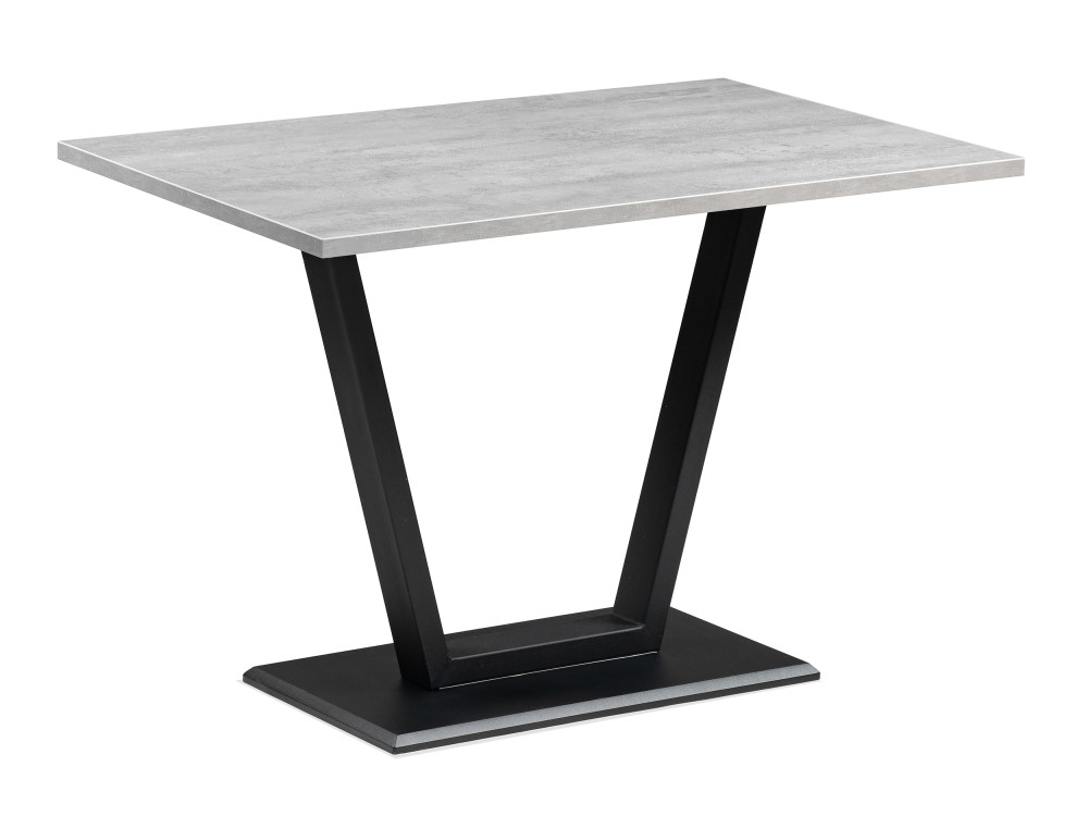 Мичиган Лофт 110х70 25 мм бетон / черный матовый Стол деревянный Черный, Металл стол мичиган