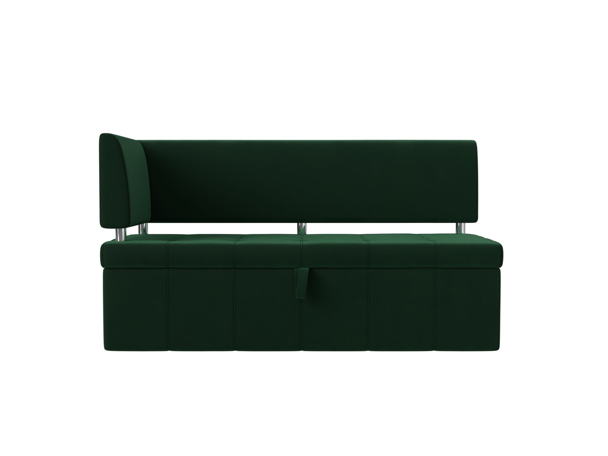 Кухонный угловой диван Стоун Левый Зеленый, ЛДСП кухонный прямой диван артмебель стоун велюр зеленый