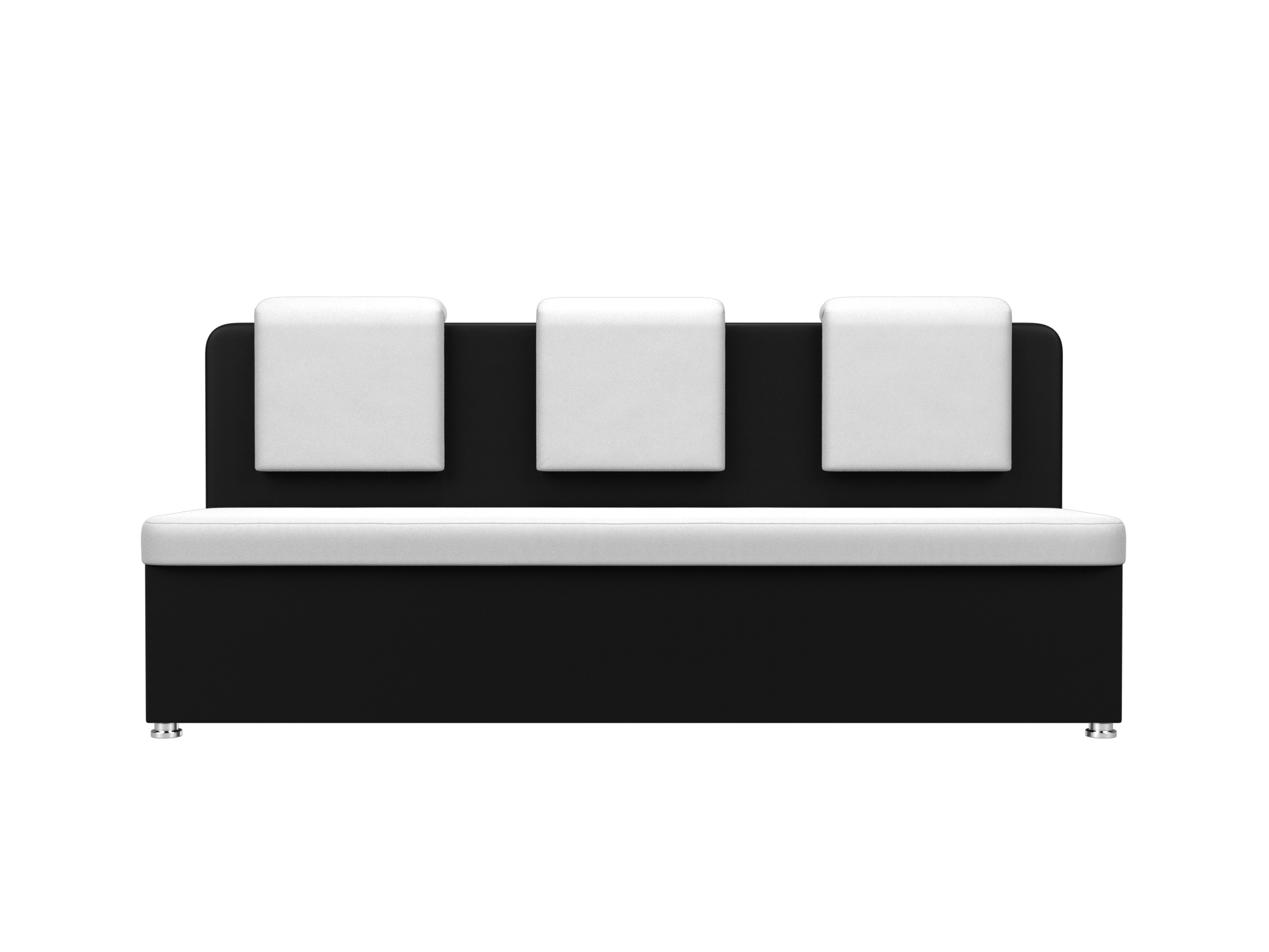 Кухонный прямой диван Маккон 3-х местный Белый, Черный, ЛДСП прямой диван мюнхен экокожа цвет белый