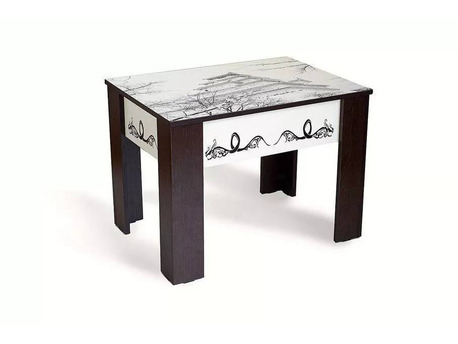 роскошный металлический чайный столик в скандинавском стиле диванный золотистый угловой столик для гостиной дизайнерский круглый чайный Чайный столик ЧС-1 венге Коричневый темный, ЛДСП
