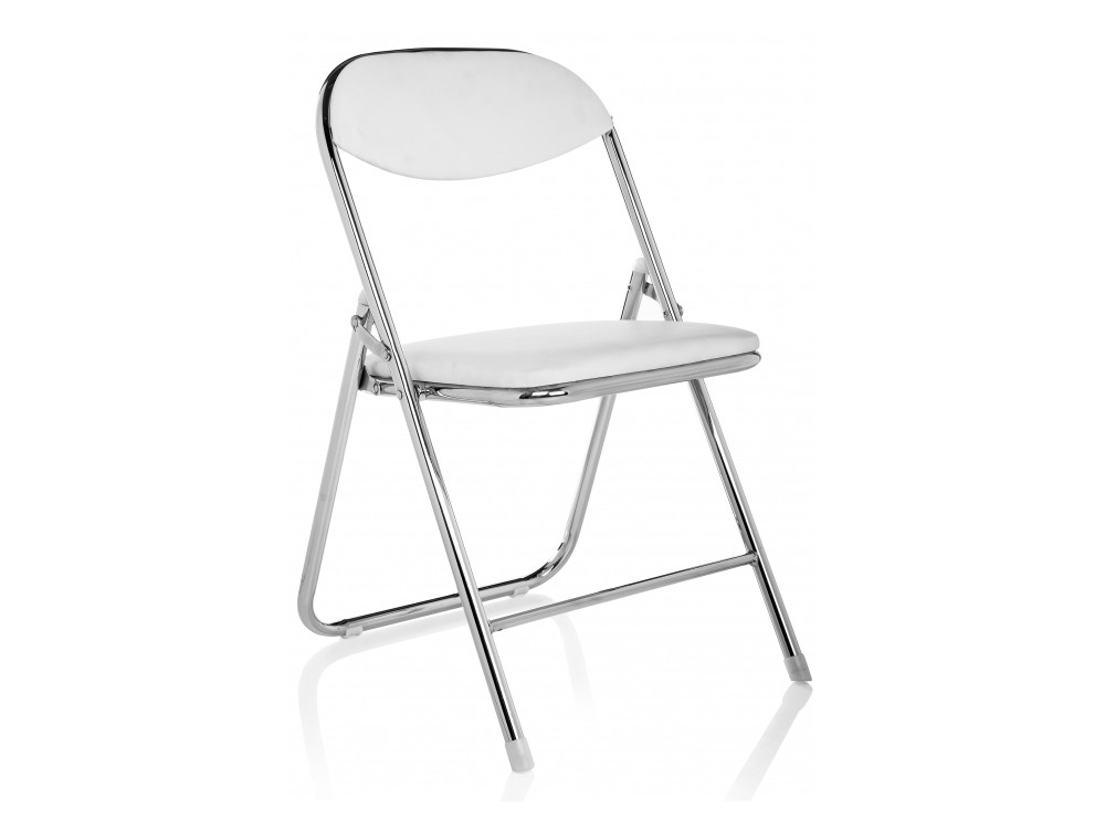 Fold раскладной белый Стул Белый, Хромированный металл стул chair раскладной бежевый стул серый металл