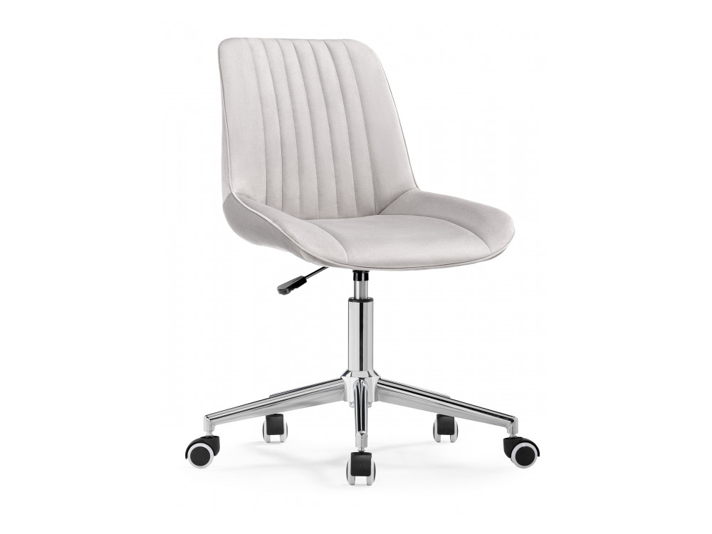 Сеона молочный / хром Офисное кресло Серый, Металл квадро экокожа белая хром офисное кресло черный металл