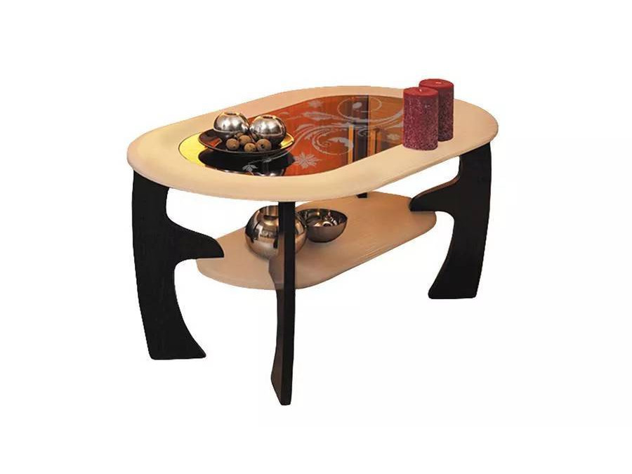 Журнальный стол Маджеста-2 с рисунком венге/клен Коричневый темный, ЛДСП стол макияжный догма венге клен золотистый коричневый темный