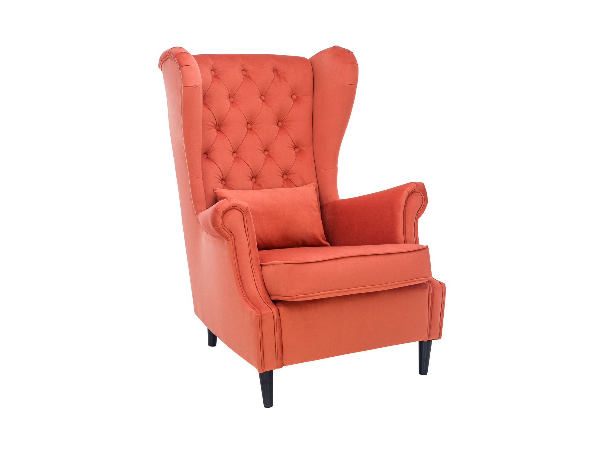 Кресло Leset Винтаж MebelVia V39 оранжевый, Ткань Велюр, Берёзовая фанера