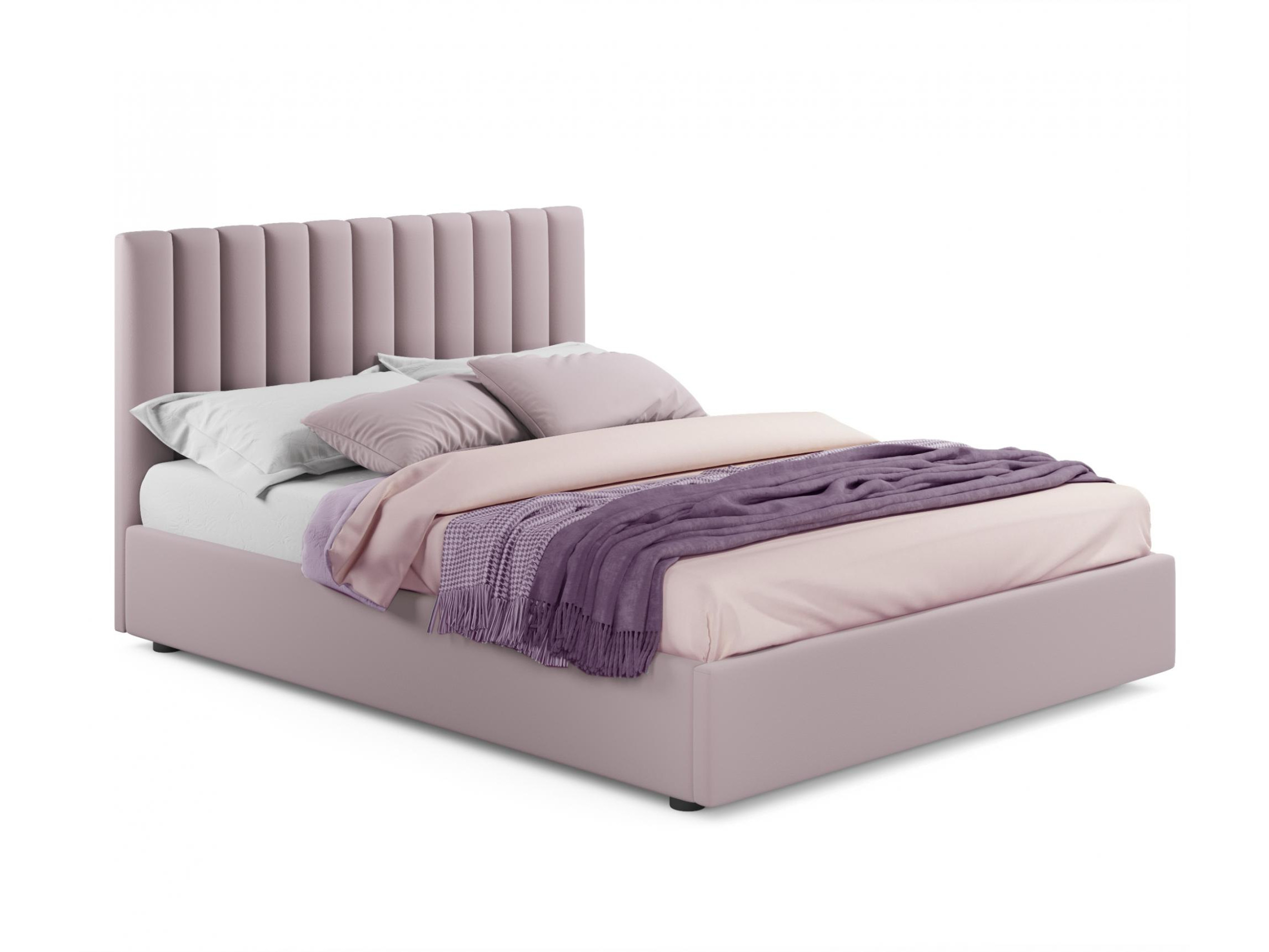 Мягкая кровать Olivia 1800 лиловая с подъемным механизмом лиловый, Фиолетовый, Велюр, ДСП