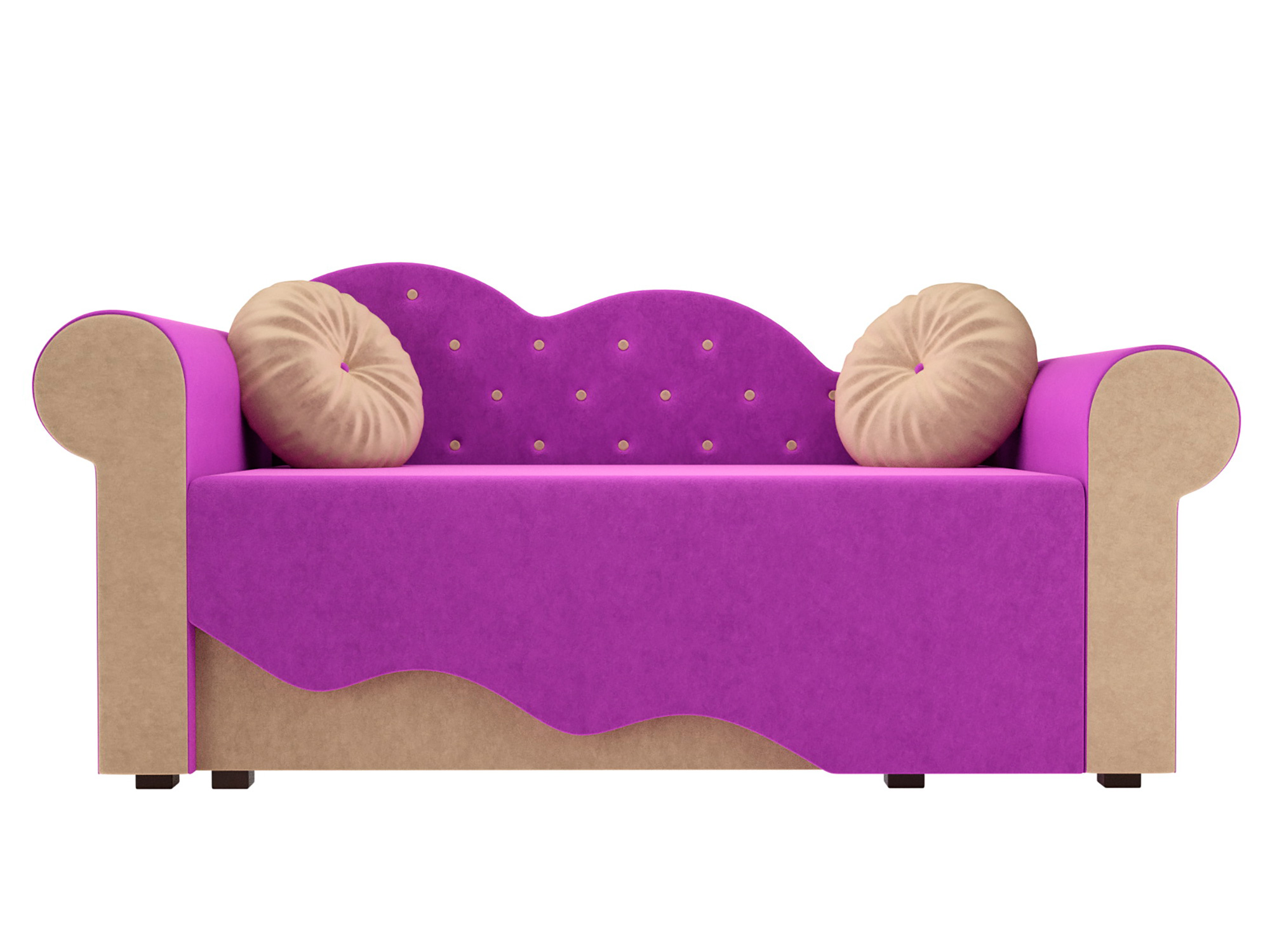 Кровать детская Тедди-2 Левая (170х70) MebelVia Фиолетовый, Бежевый, Микровельвет, ЛДСП, Массив сосны