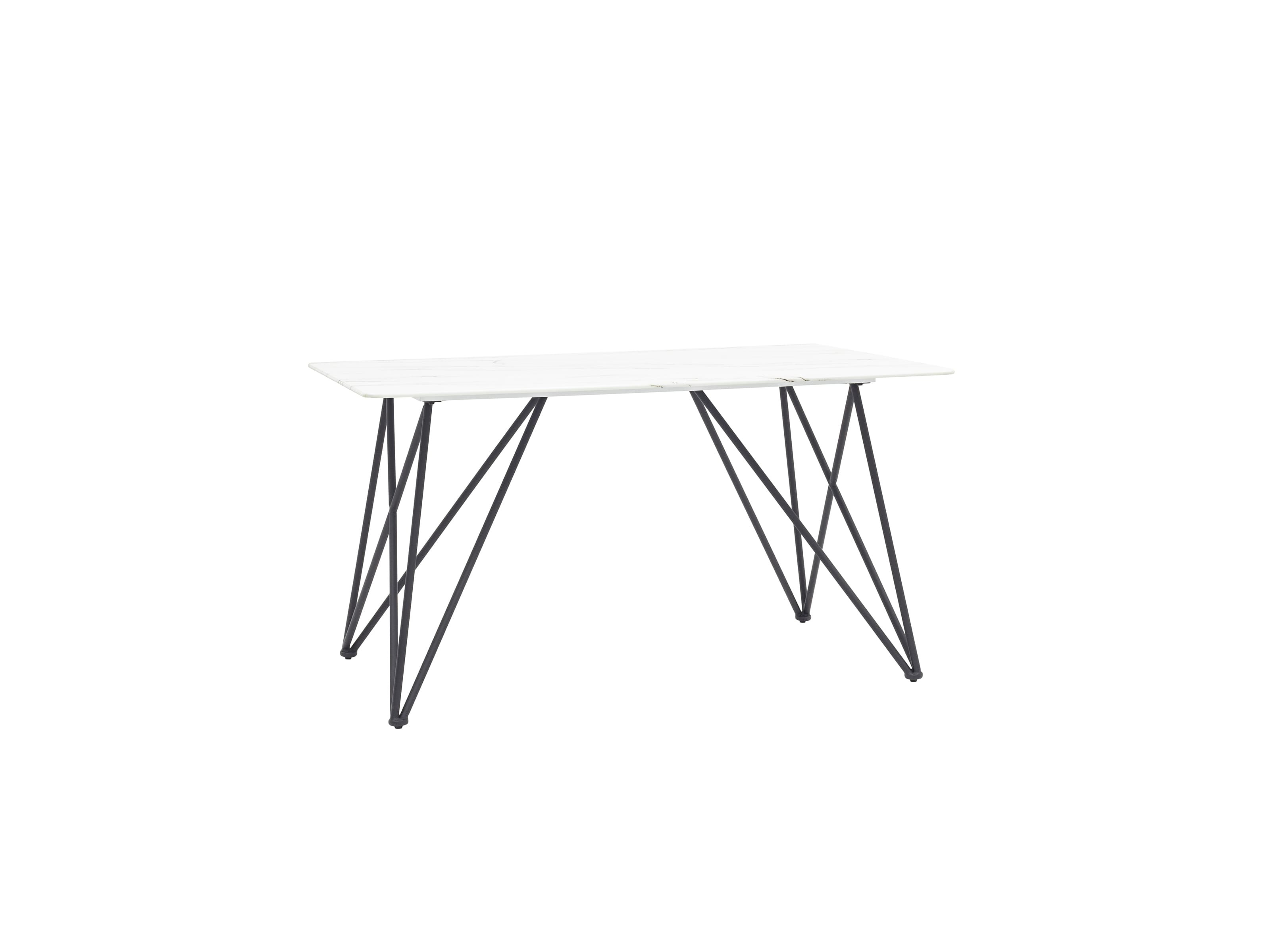 Стол обеденный Stool Group Сакраменто 140 Белый Черный, Металл