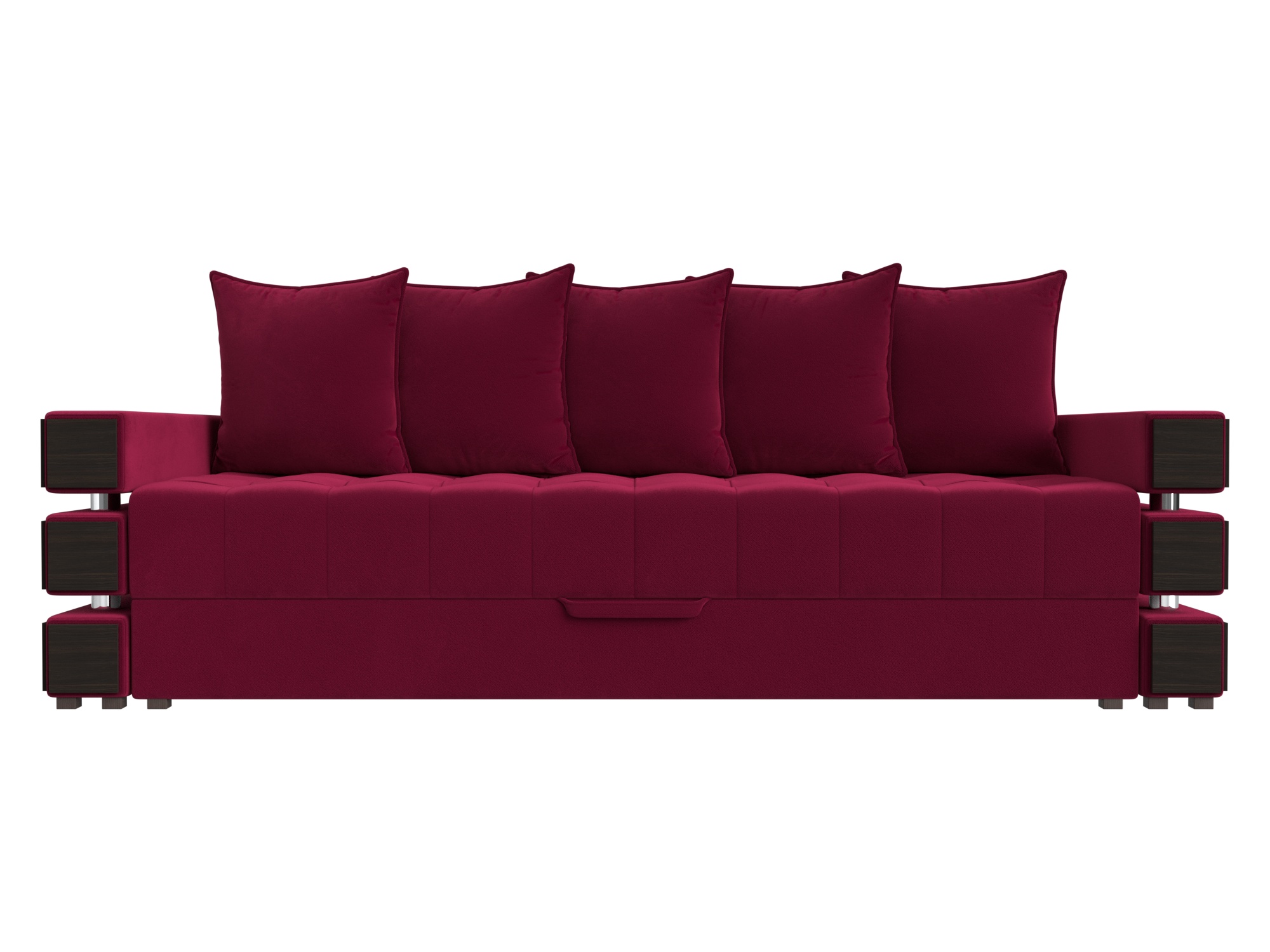 Диван Веста MebelVia Красный, Микровельвет, ЛДСП, Фанера диван еврокнижка мебелико ник 2 микровельвет красный