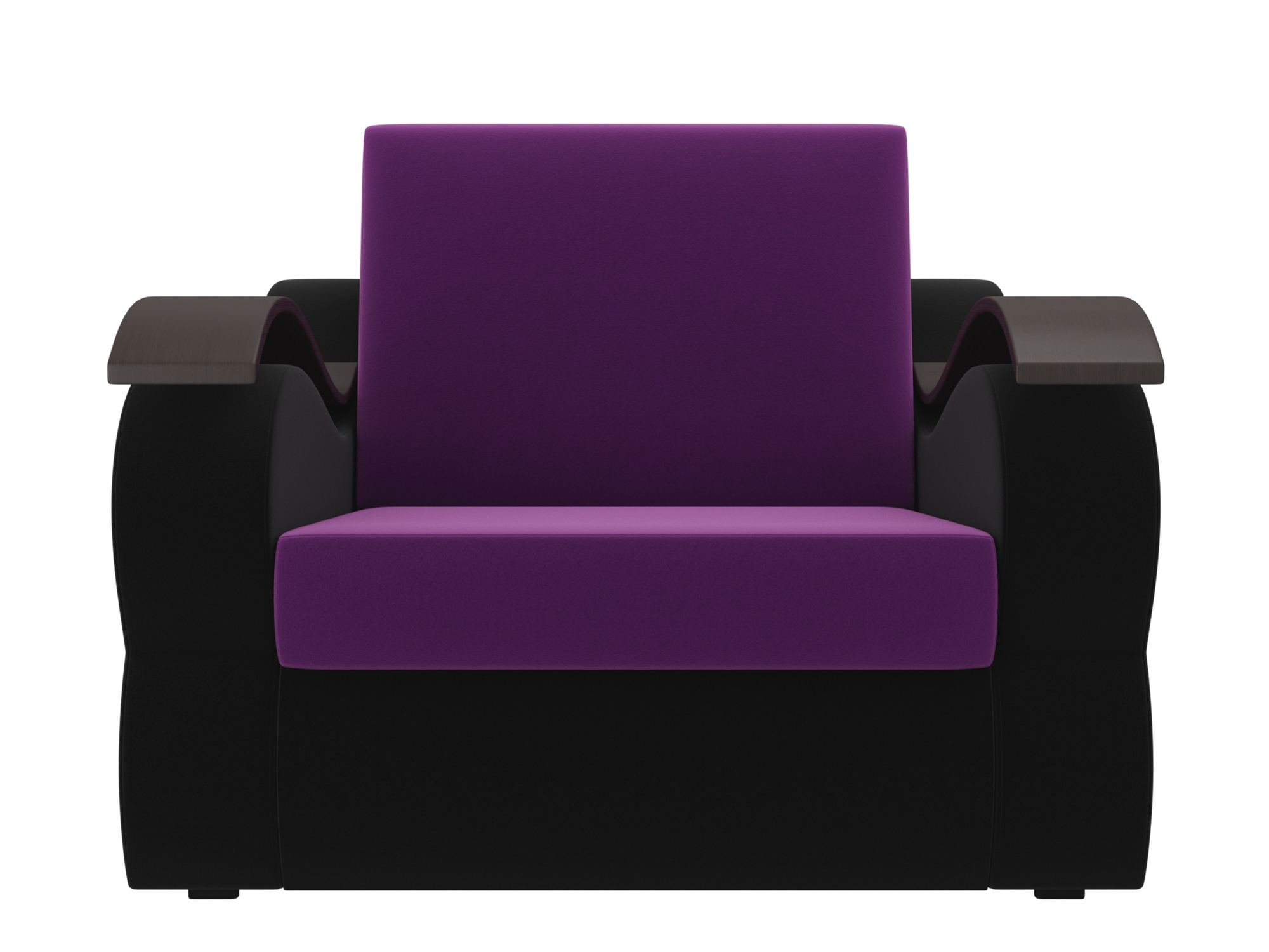 Кресло Меркурий (80х190) MebelVia Фиолетовый, Черный, Микровельвет, ДСП, ЛДСП кресло кровать меркурий механизм аккордеон микровельвет цвет фиолетовый чёрный