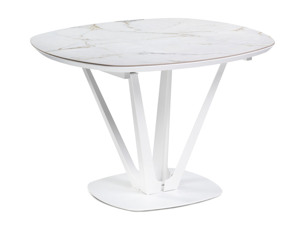 Азраун белый Стол деревянный Белый, Металл клео 3 белый белый стол деревянный белый металл