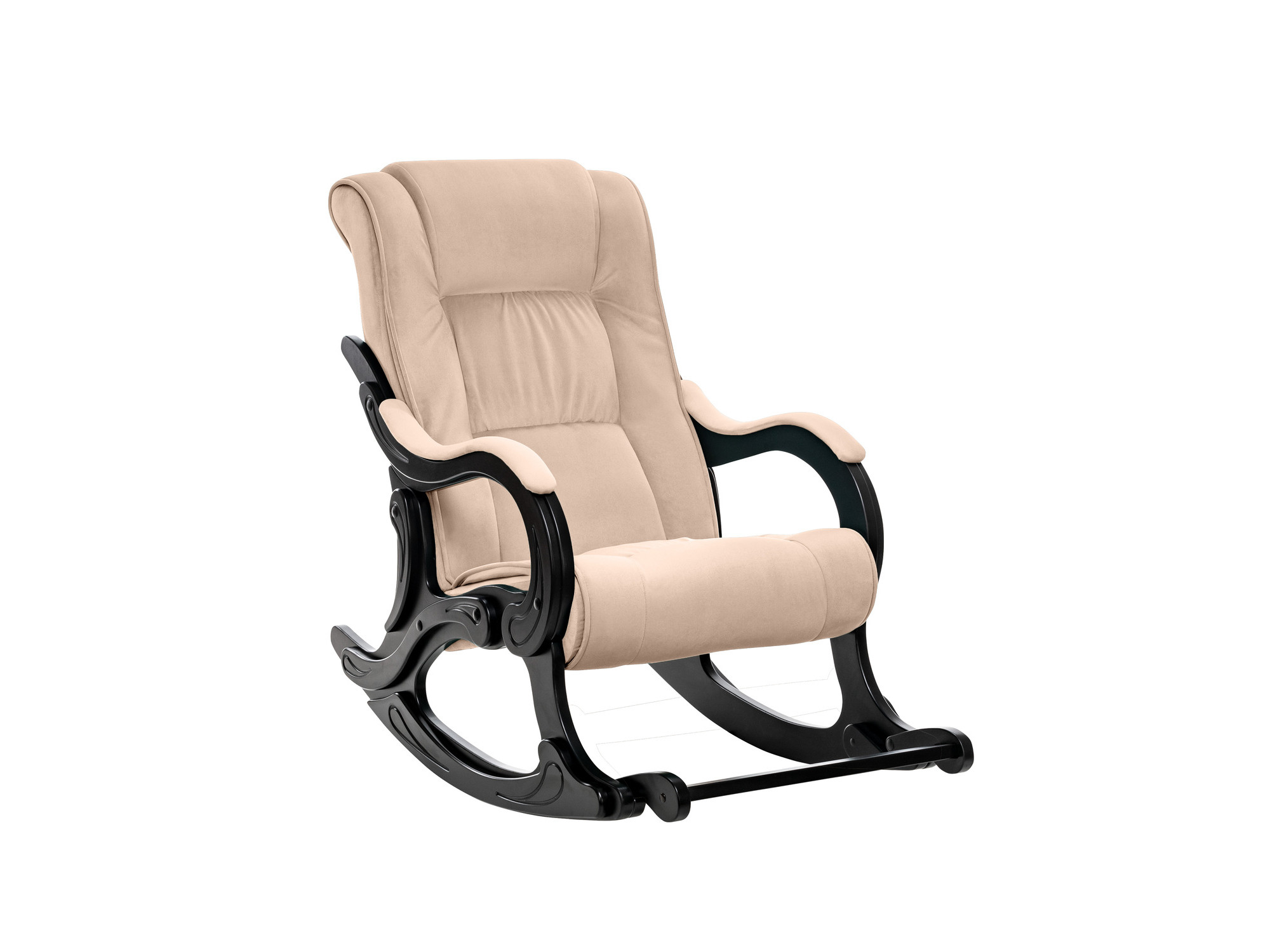 Кресло-качалка Модель 77 MebelVia V18 бежевый, Ткань Велюр, Фанера, шпон, лак кресло качалка модель 77 венге