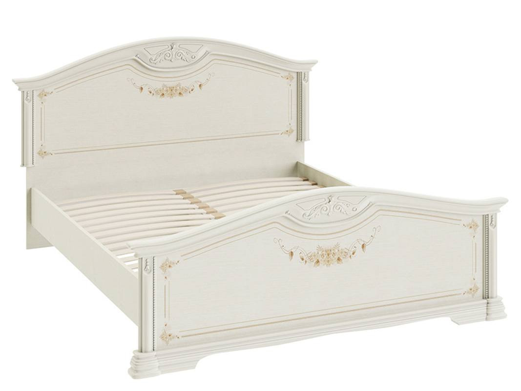 Кровать Лючия (160х200) Штрихлак, Белый, ЛДСП кровать с пм лючия 160х200 штрихлак белый лдсп