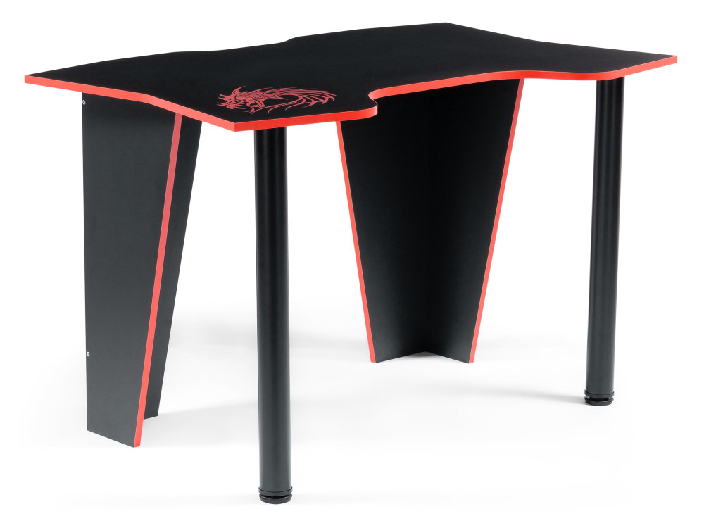 Алид 115,5х77х73,5 черный / красный Компьютерный стол Черный, Красный, ЛДСП стол игровой страйкер 2 черный красный черный красный лдсп