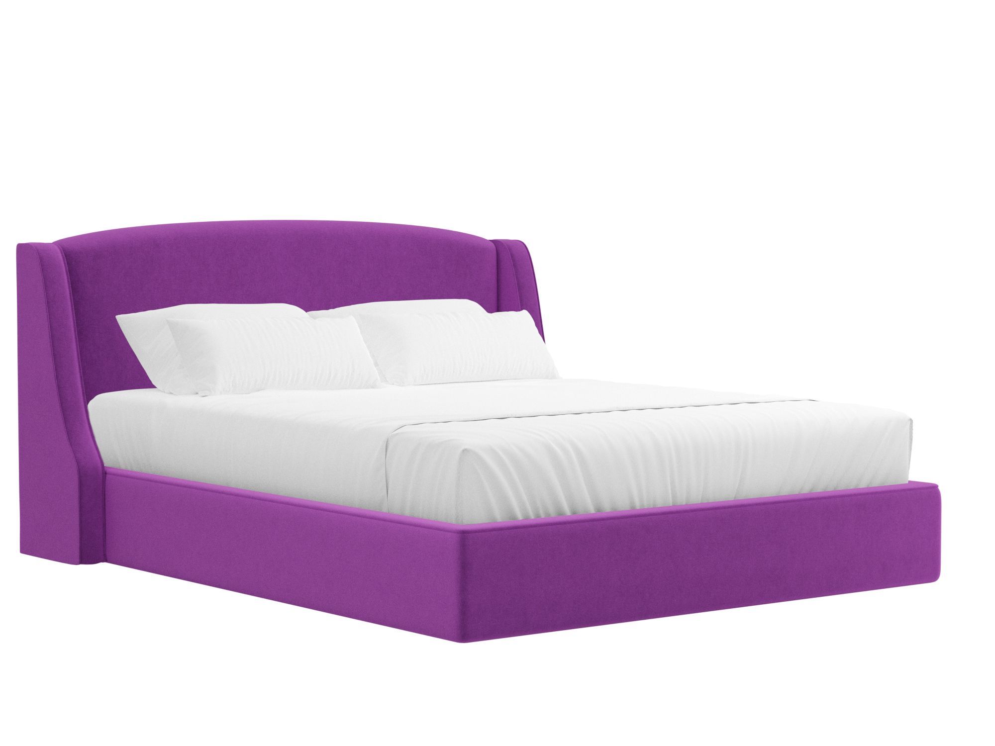 кровать мебелико сицилия микровельвет фиолетовый Кровать Лотос (160х200) Фиолетовый, ЛДСП