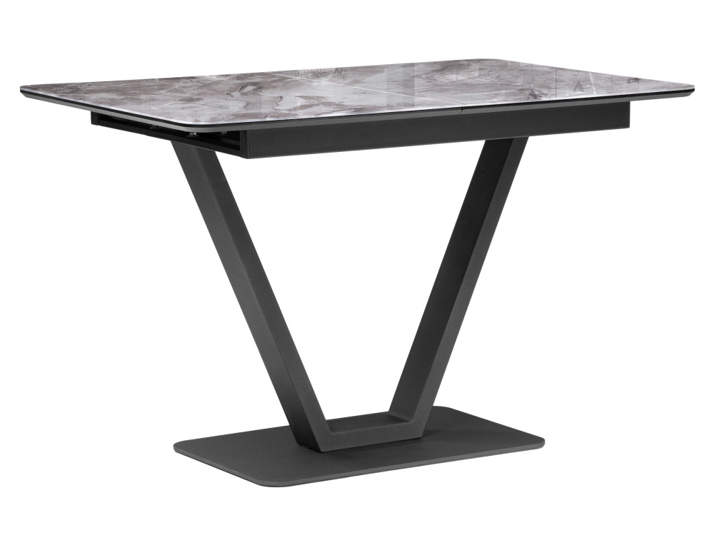 Бугун мрамор серый / черный Стол стеклянный Черный, Металл grande черный стол стеклянный серый металл
