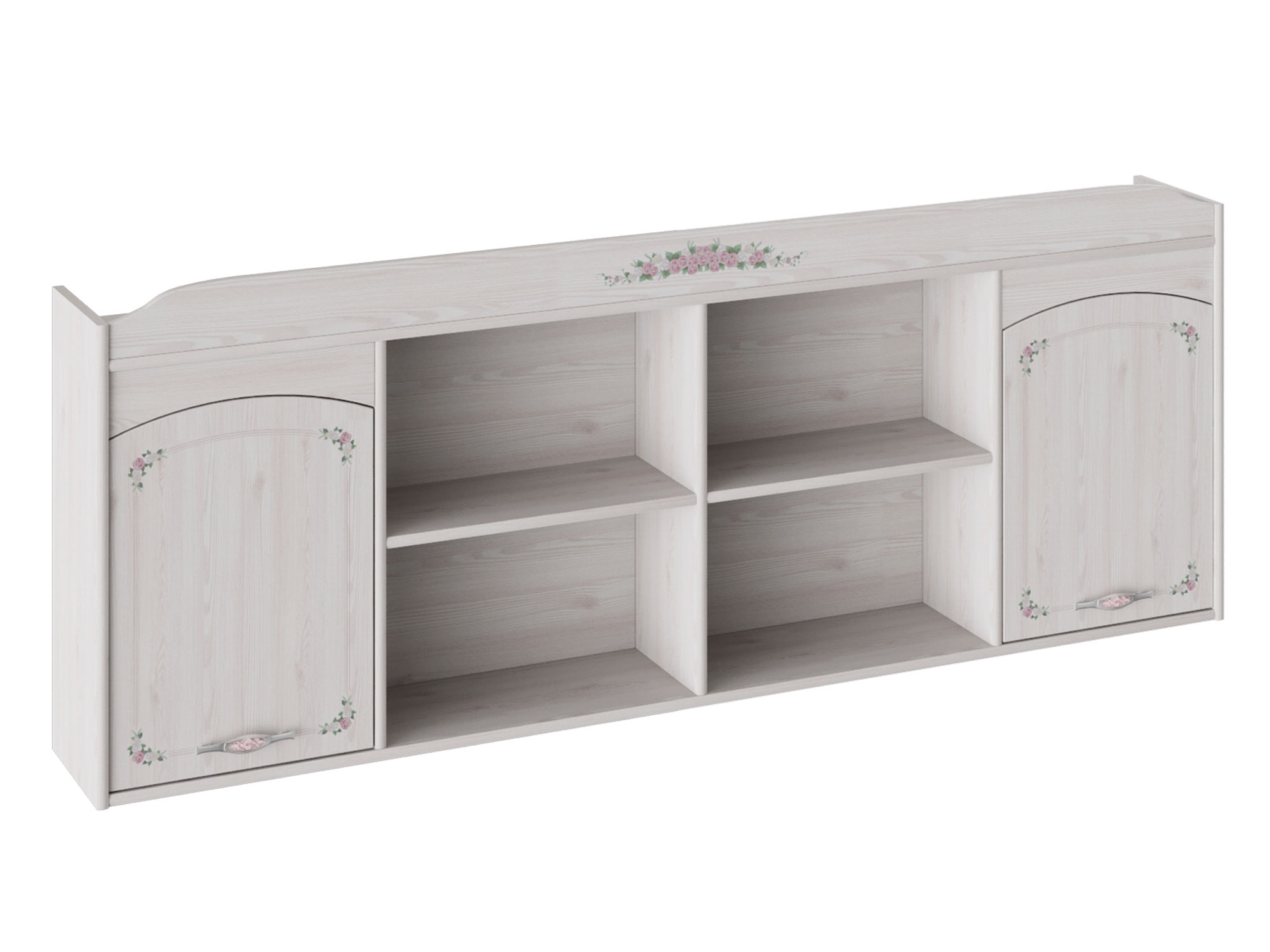 Шкаф настенный Ариэль Лиственница сибиу с рисунком, Белый, ЛДСП шкаф комбинированный принцесса лиственница сибиу лдсп