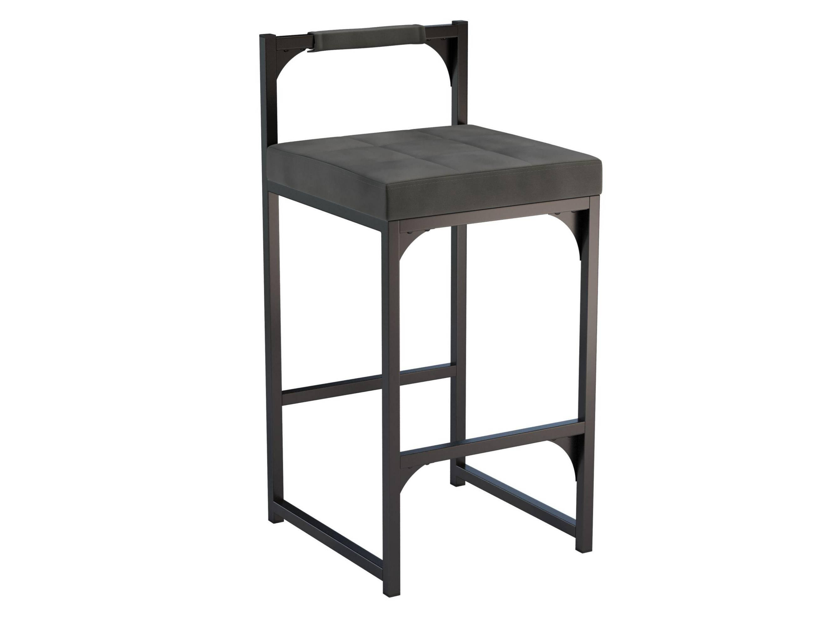 Кантри / стул барный (велюр киото уголь/ металл черный) Черный, Металл стул к черный велюр бирюза бирюзовый металл