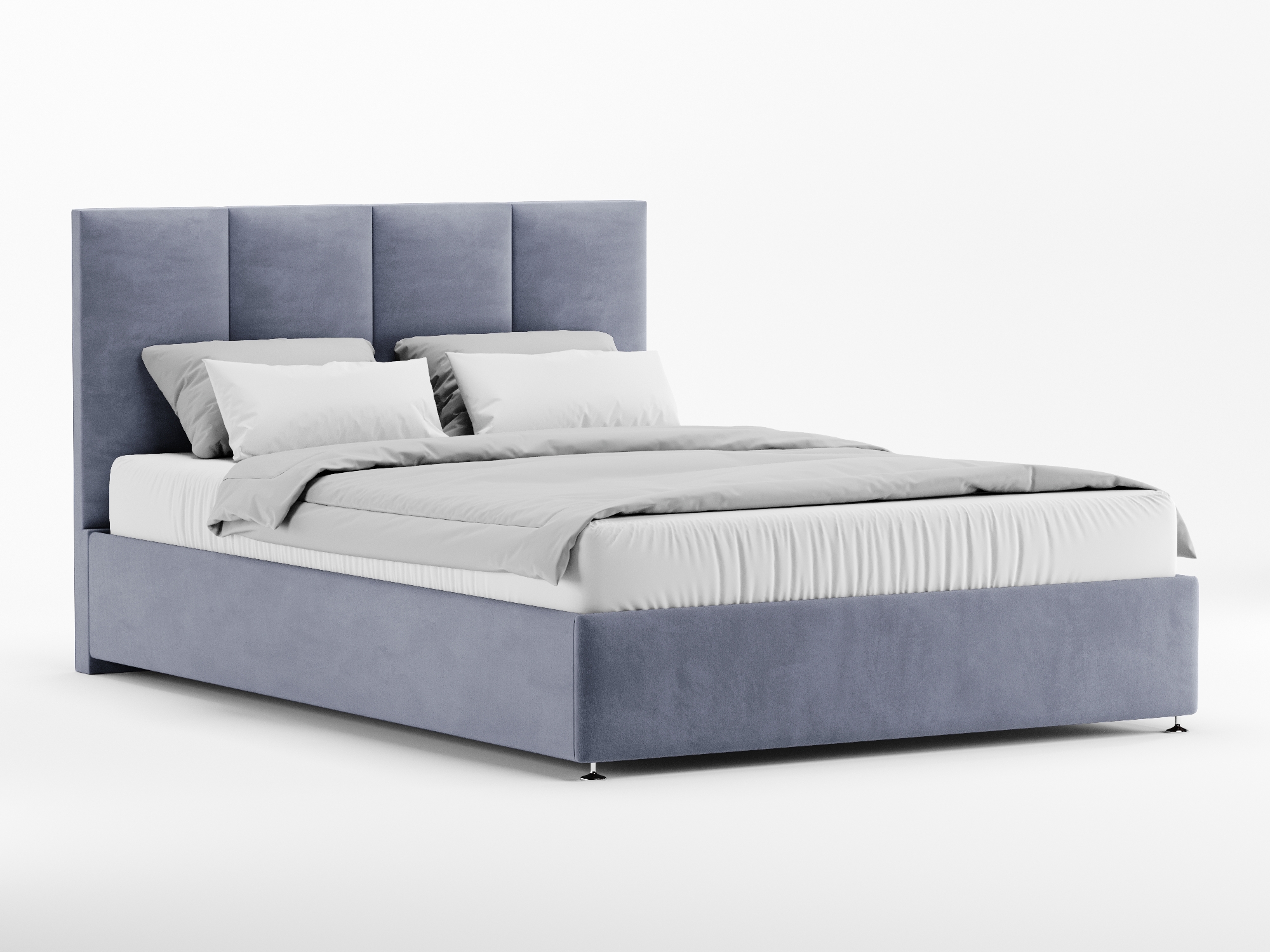 Кровать Секондо (160х200) с ПМ Серый, ДСП, МДФ кровать секондо 160х200 с пм фиолетовый дсп мдф