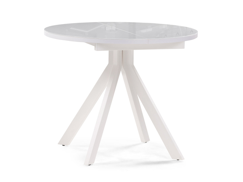 Ален 90 белый Стол стеклянный Белый, Металл vase белый стол стеклянный серый металл
