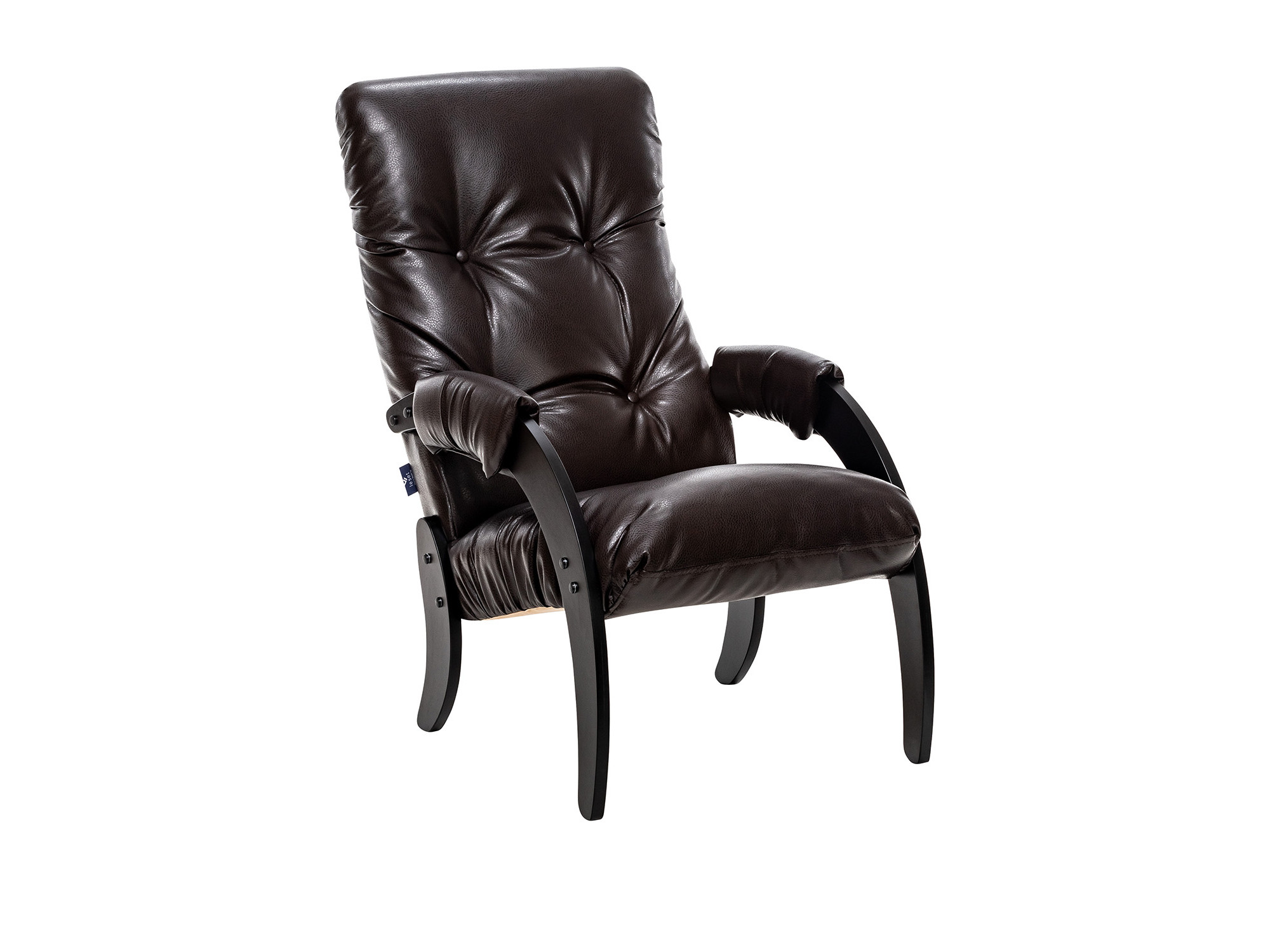 цена Кресло для отдыха Модель 61 Венге текстура, к/з Varana DK-BROWN MebelVia Varan