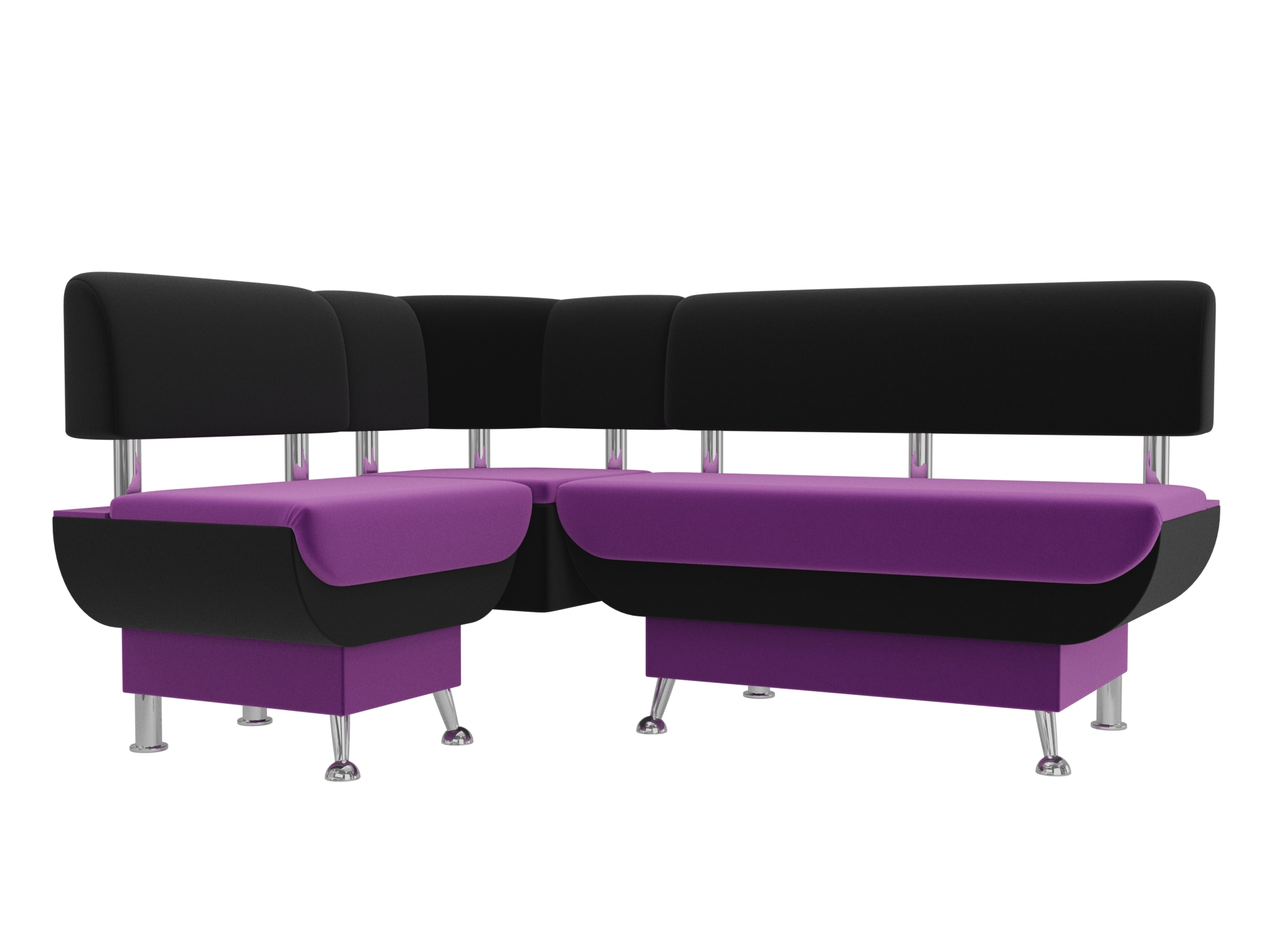 Кухонный угловой диван Альфа Левый Фиолетовый, Черный, ЛДСП диван угловой артмебель сатурн микровельвет фиолетовый левый
