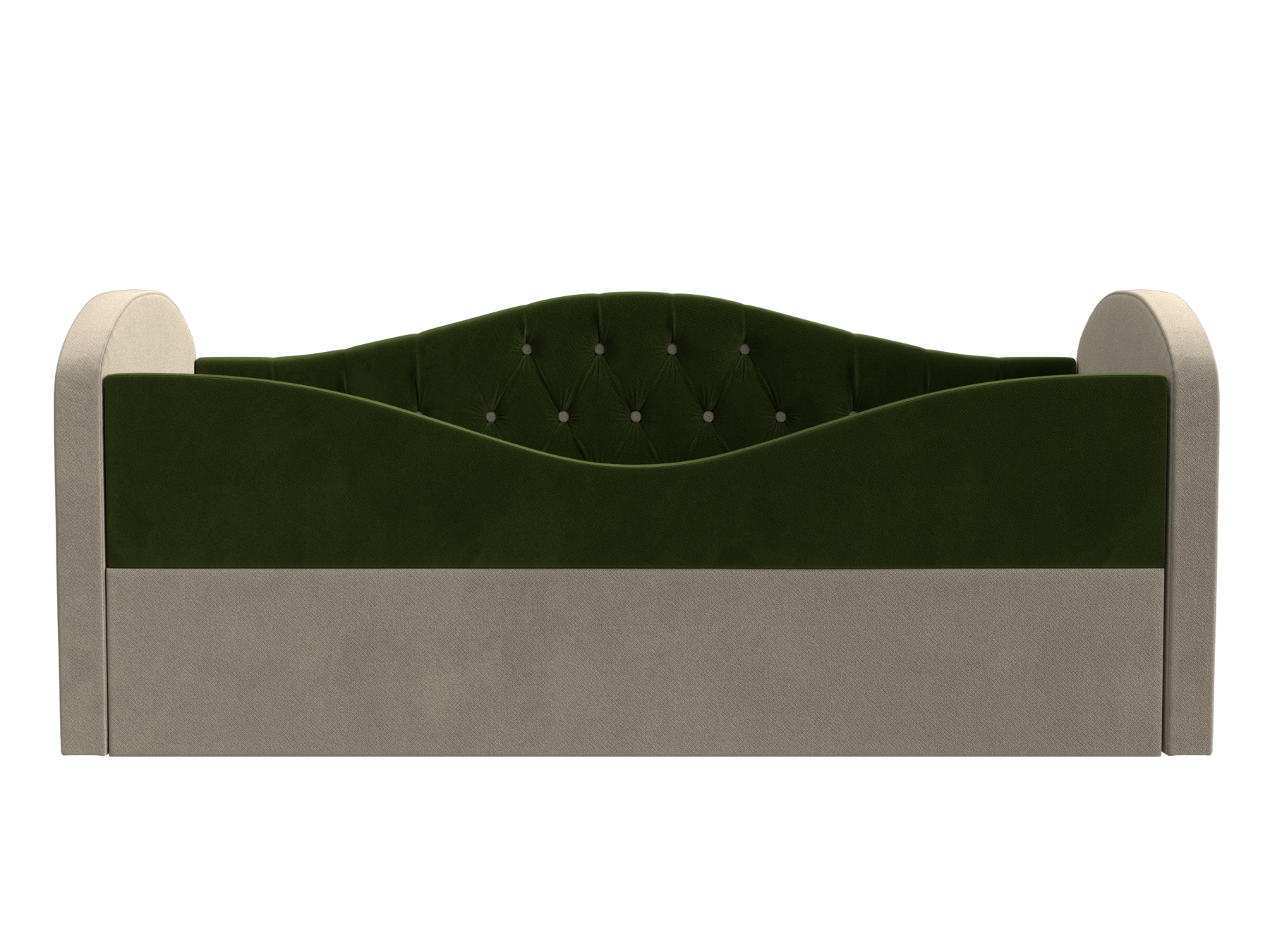 Детская кровать Сказка Люкс (75х160) Зеленый, Бежевый, Массив, ЛДСП