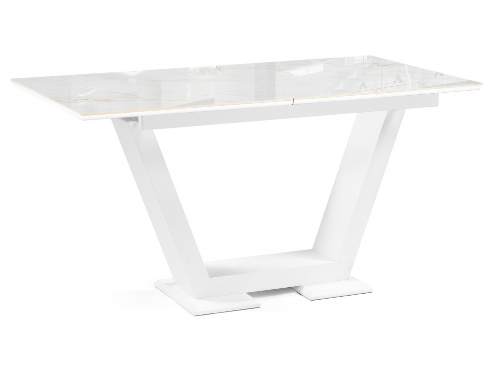 Иматра 140(180)х80х76 carla larkin / белый Керамический стол Белый, МДФ