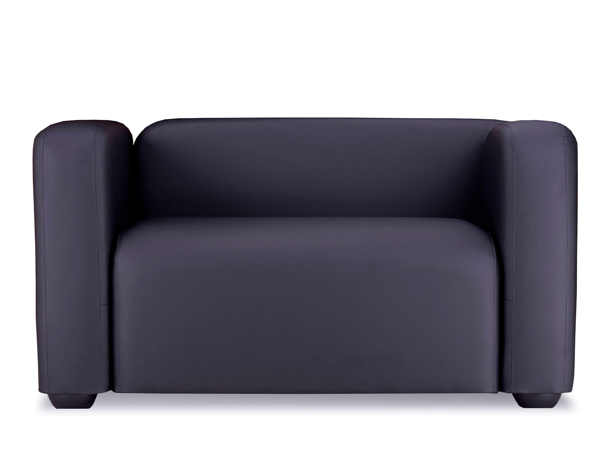 двухместный диван квадрато стандарт orion mist Диван Квадрато 2-х местный MebelVia Черный, Искусственная кожа, МДФ