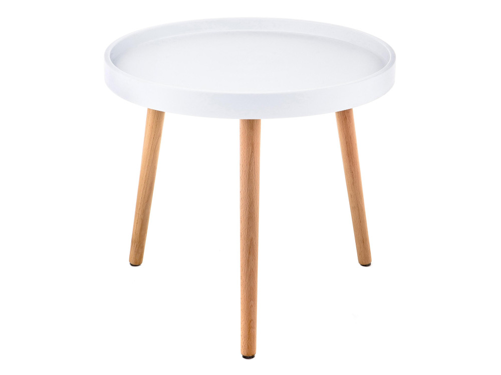 Hof 50х45 white / wood Журнальный стол Белый, Массив бука table 90 white wood стол деревянный белый металл массив бука