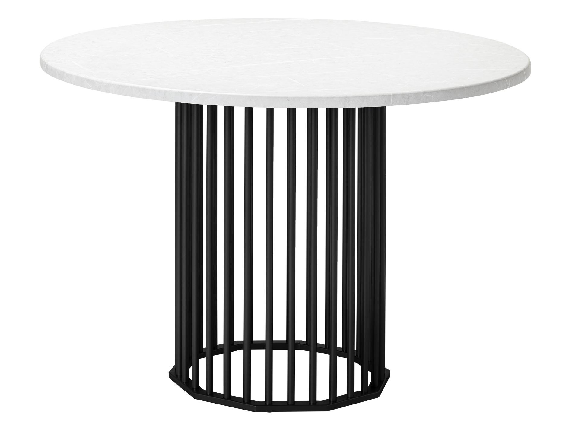 Стол обеденный Patrik д.110 мрамор Бианко /черный муар Черный, Металл стол обеденный patrik д 110 мрамор графит черный муар черный металл