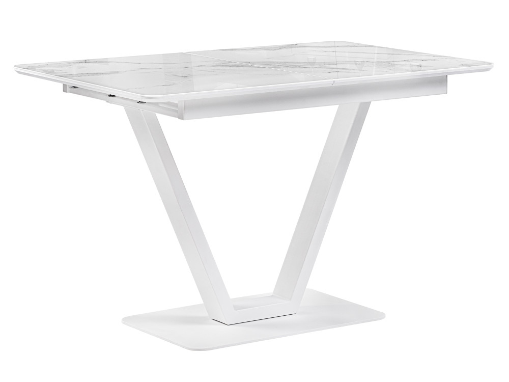 Бугун 120х80х77 белый мрамор / белый Стол стеклянный Белый, Металл хумфри белый стол стеклянный белый металл