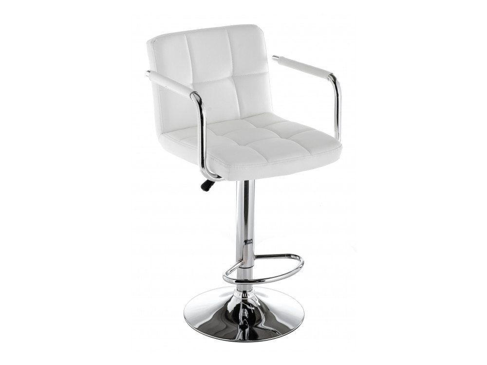 цена Turit белый Барный стул Серый, Хромированный металл