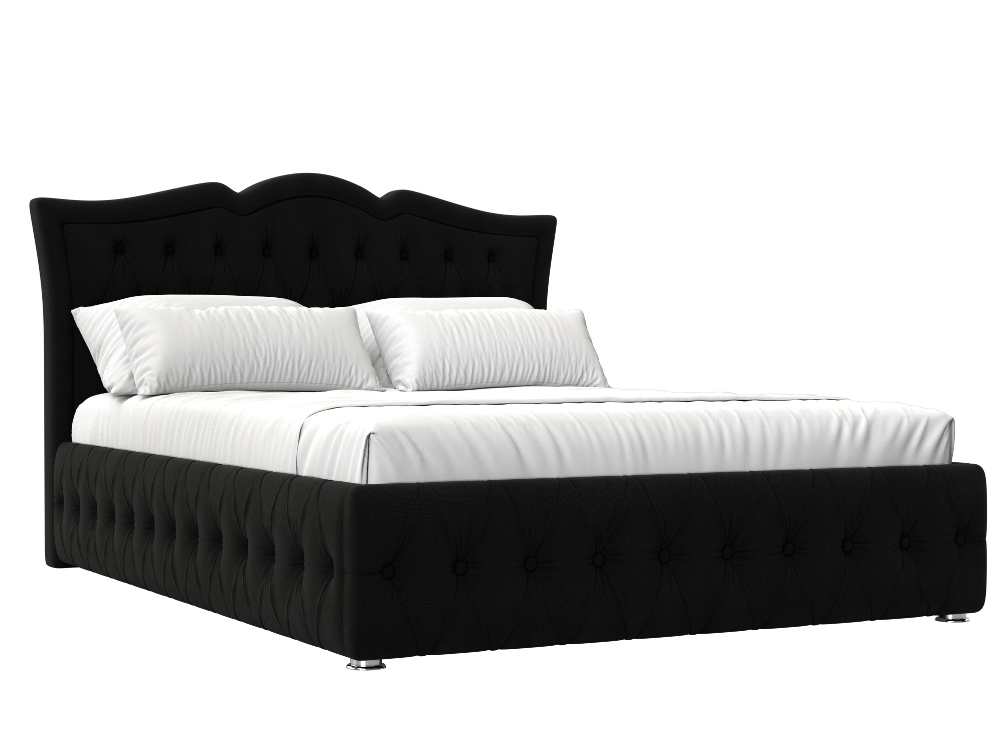 Кровать Герда (160х200) Черный, ЛДСП, Массив сосны кровать canzona 160х200 черный коричневый массив металл