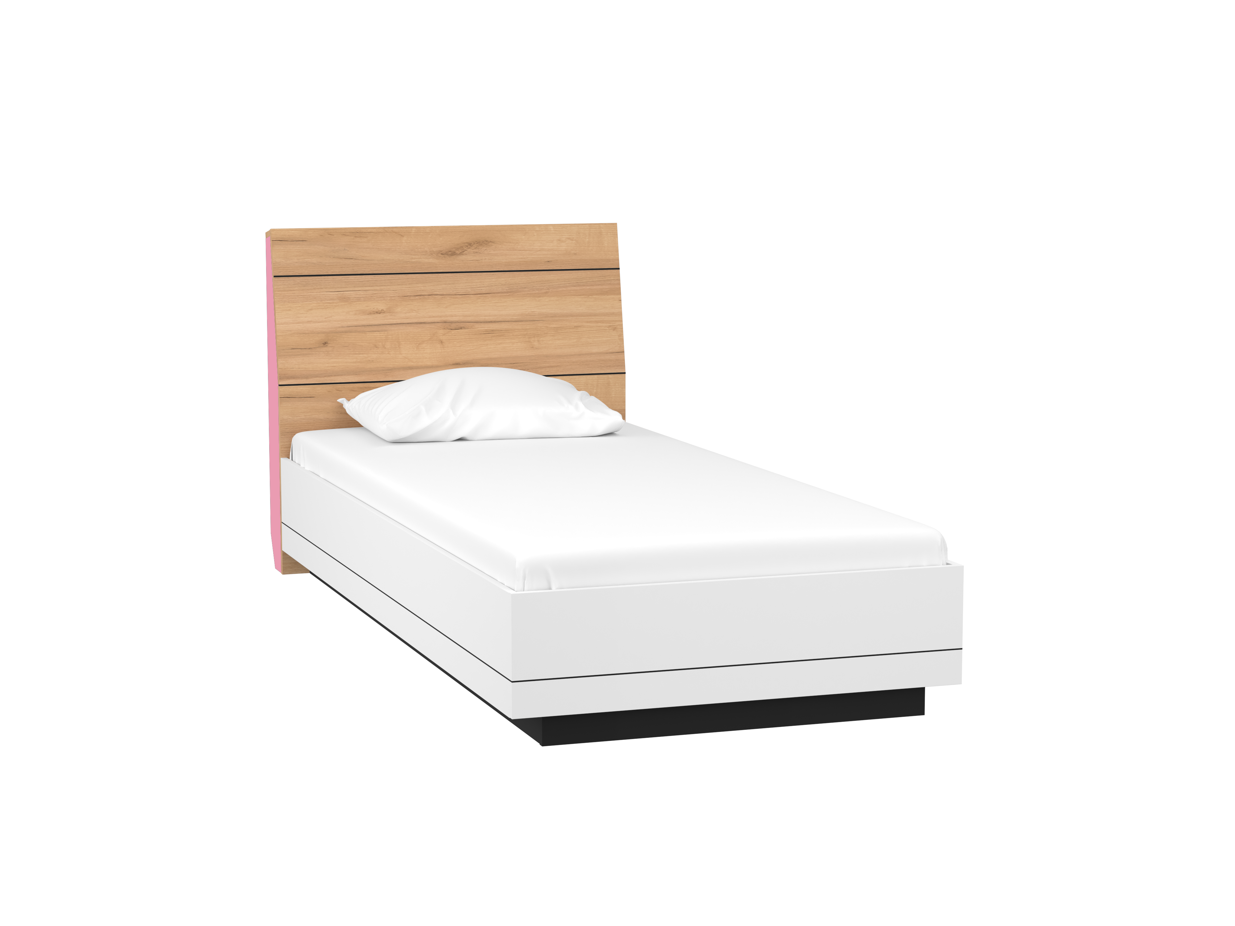 Кровать Урбан, 900*2000 Дуб золотой/Чёрный/Белый/Розовый Белый, ЛДСП кровать диско с ящиком 900 × 2000 мм цвет дуб сонома