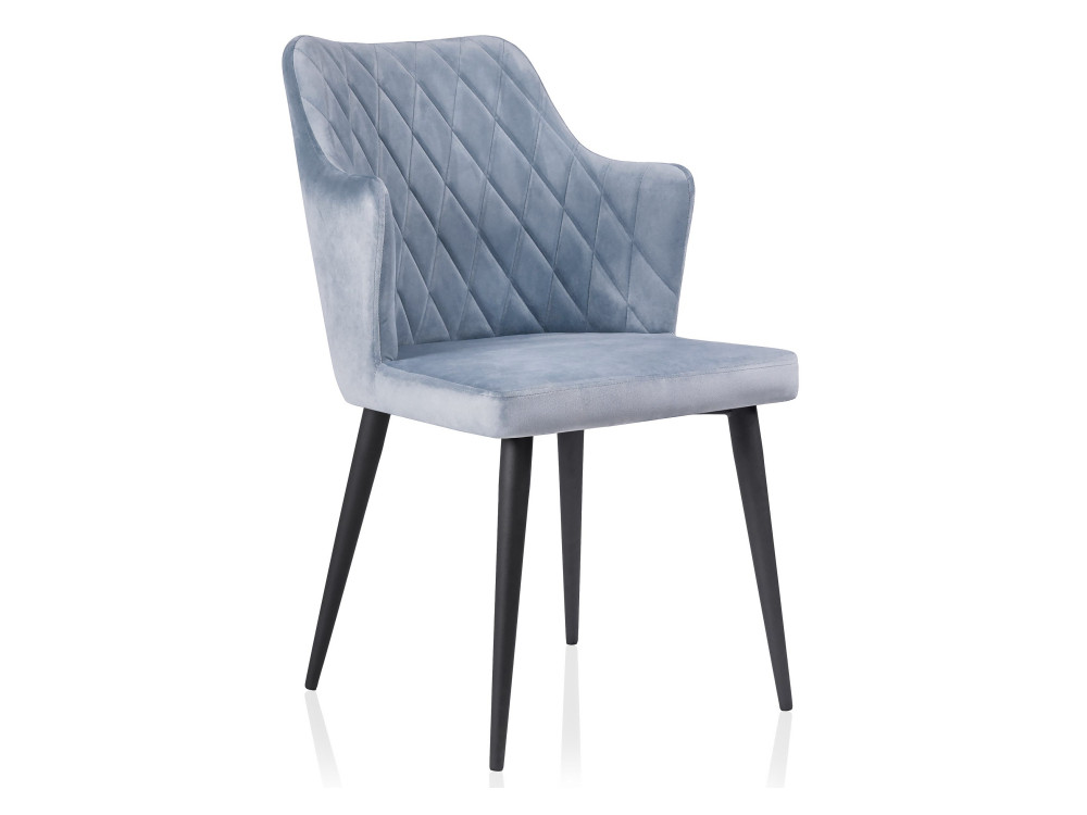 Velen light blue Стул Черный, Окрашенный металл velen dark brown beige fabric стул бежевый окрашенный металл