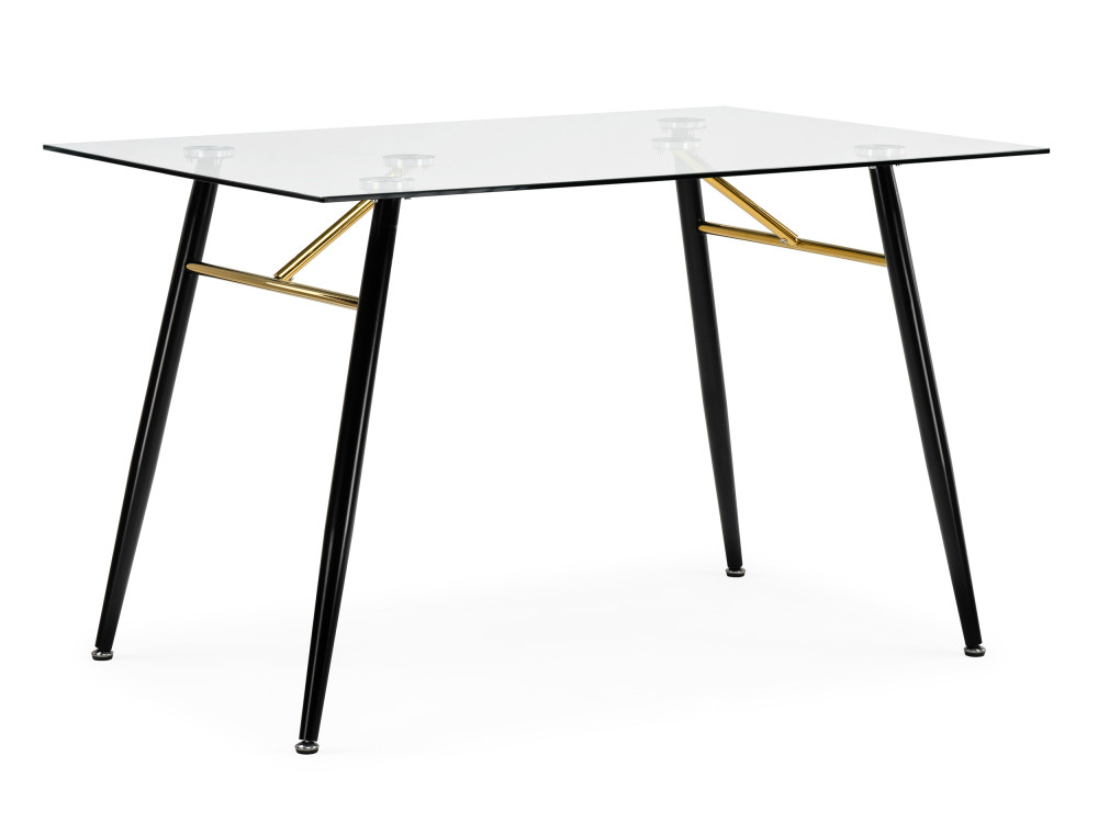 Holms 120x80x75 clear / black Стол стеклянный Черный, Металл twist gold black стол стеклянный бежевый металл