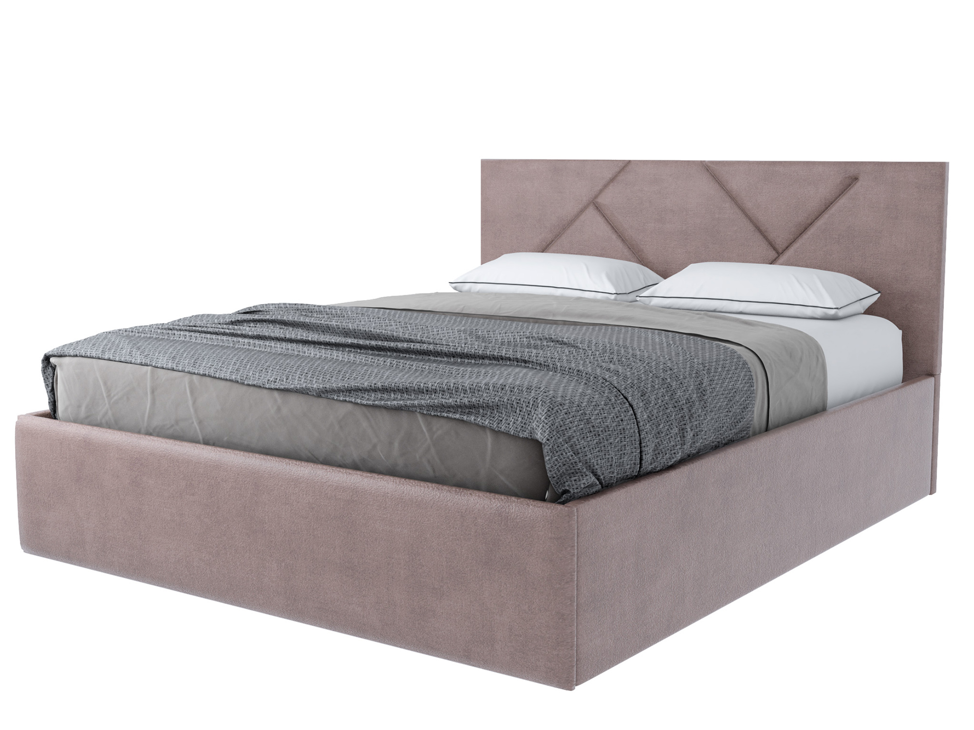 Кровать Лима (180х200) с ПМ Коричнево-бежевый, ЛДСП, Брус адель тип 1 кровать с пм велюр