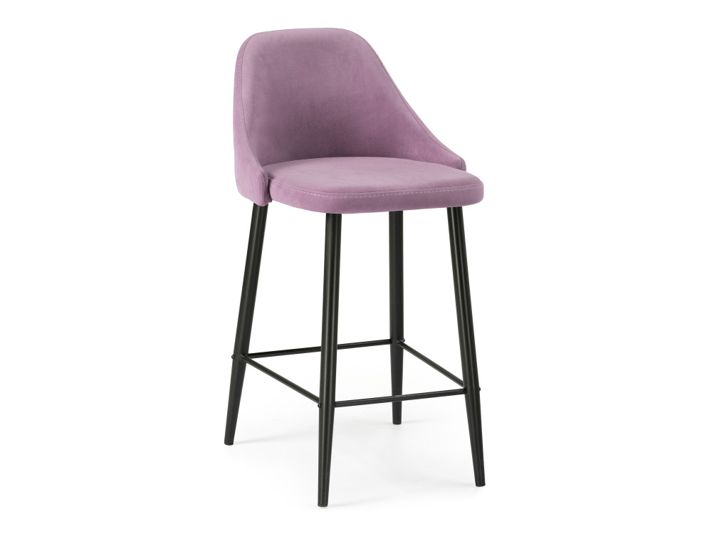 Джама лавандовый / черный матовый Барный стул Черный, Окрашенный металл честер черный розовый стул черный окрашенный металл