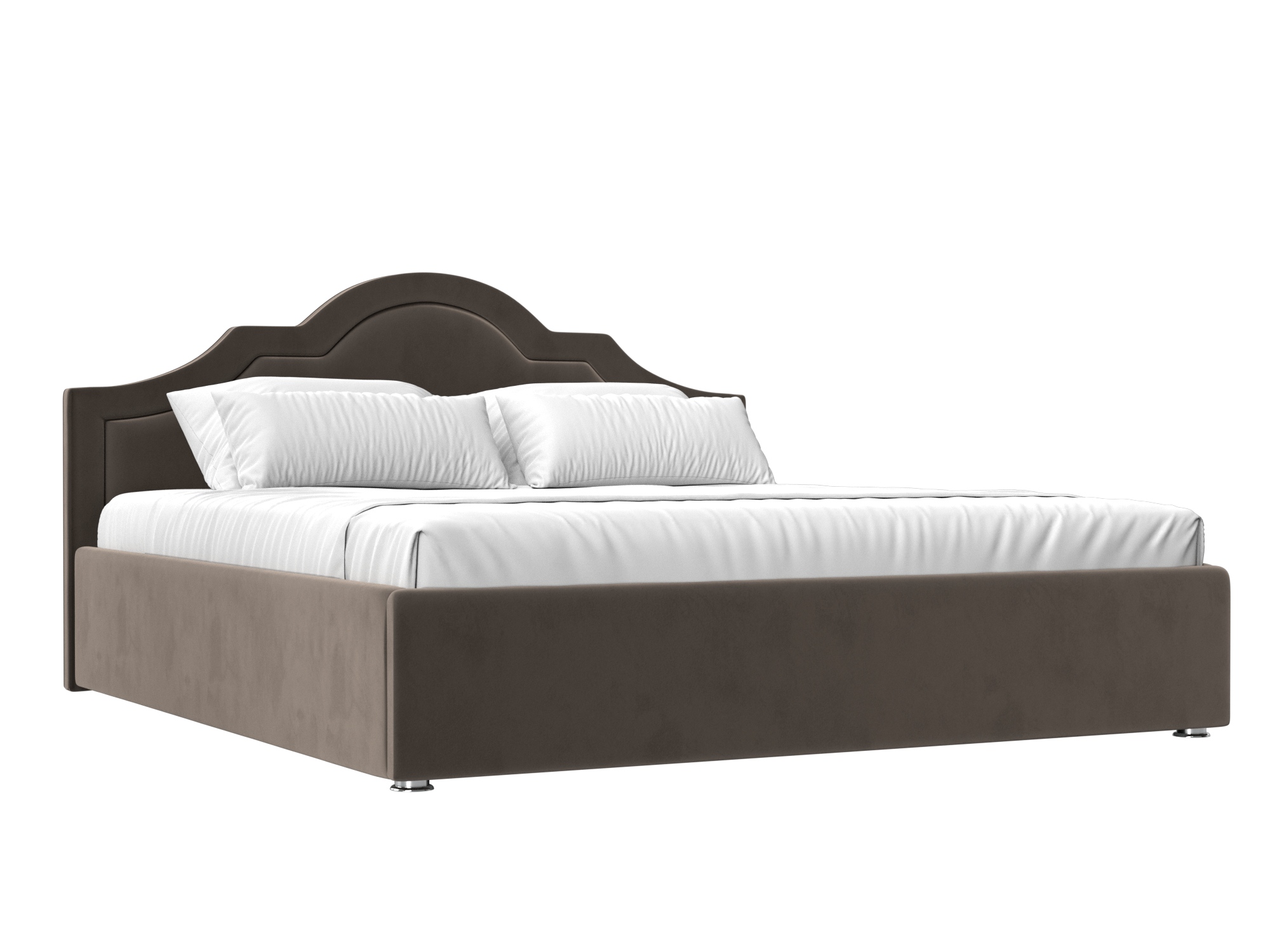 Кровать Афина (160х200) Коричневый, ЛДСП кровать мебелико афина микровельвет коричневый