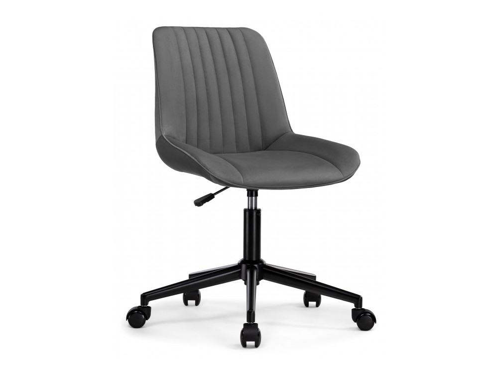Сеона темно-серый / черный Офисное кресло MebelVia Серый, Велюр, Металл честер молочный хром офисное кресло серый металл