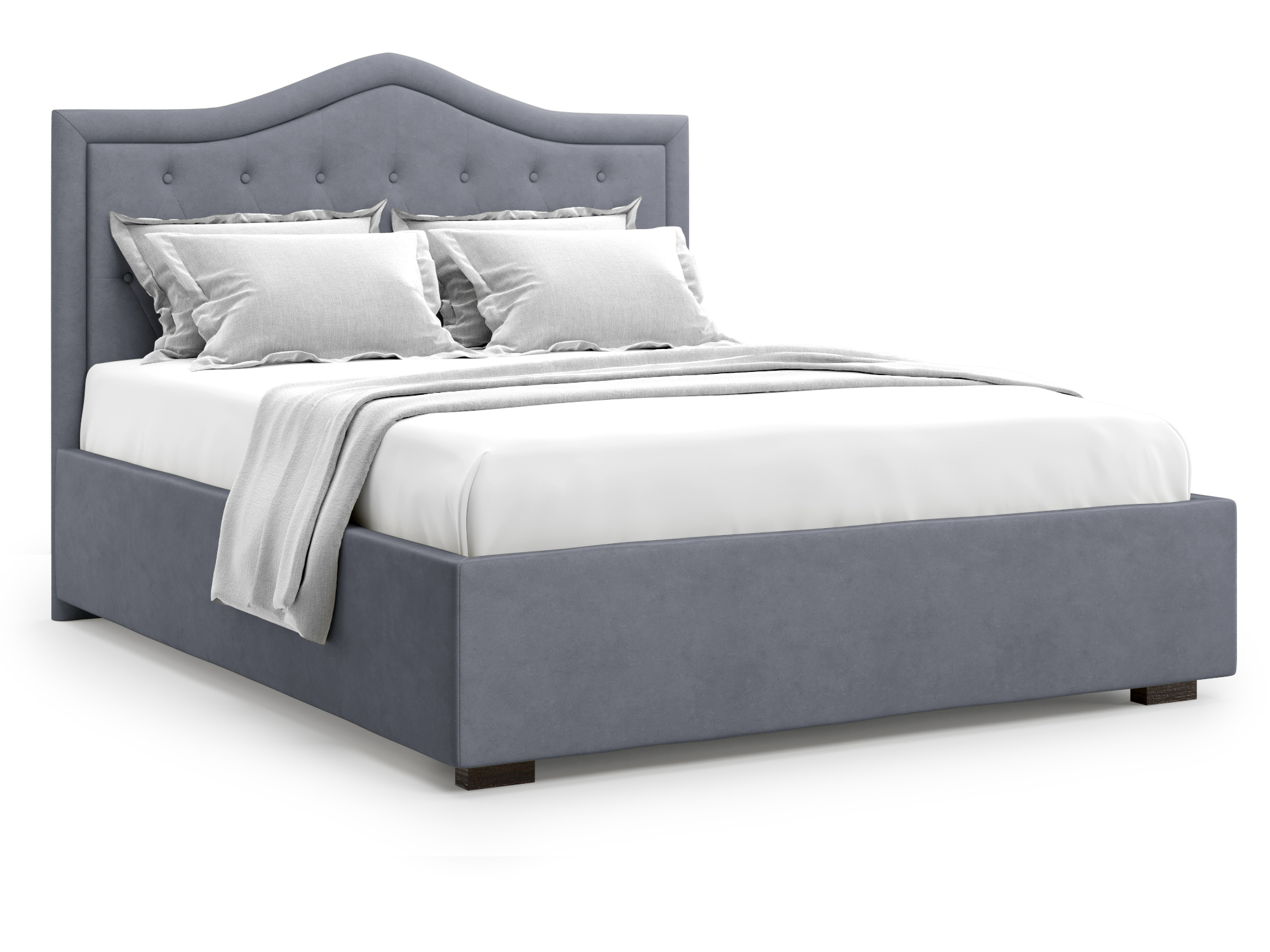 Кровать Tibr с ПМ (160х200) Серый, ДСП оливия 160х200 с пм светло серая кровать серый дсп