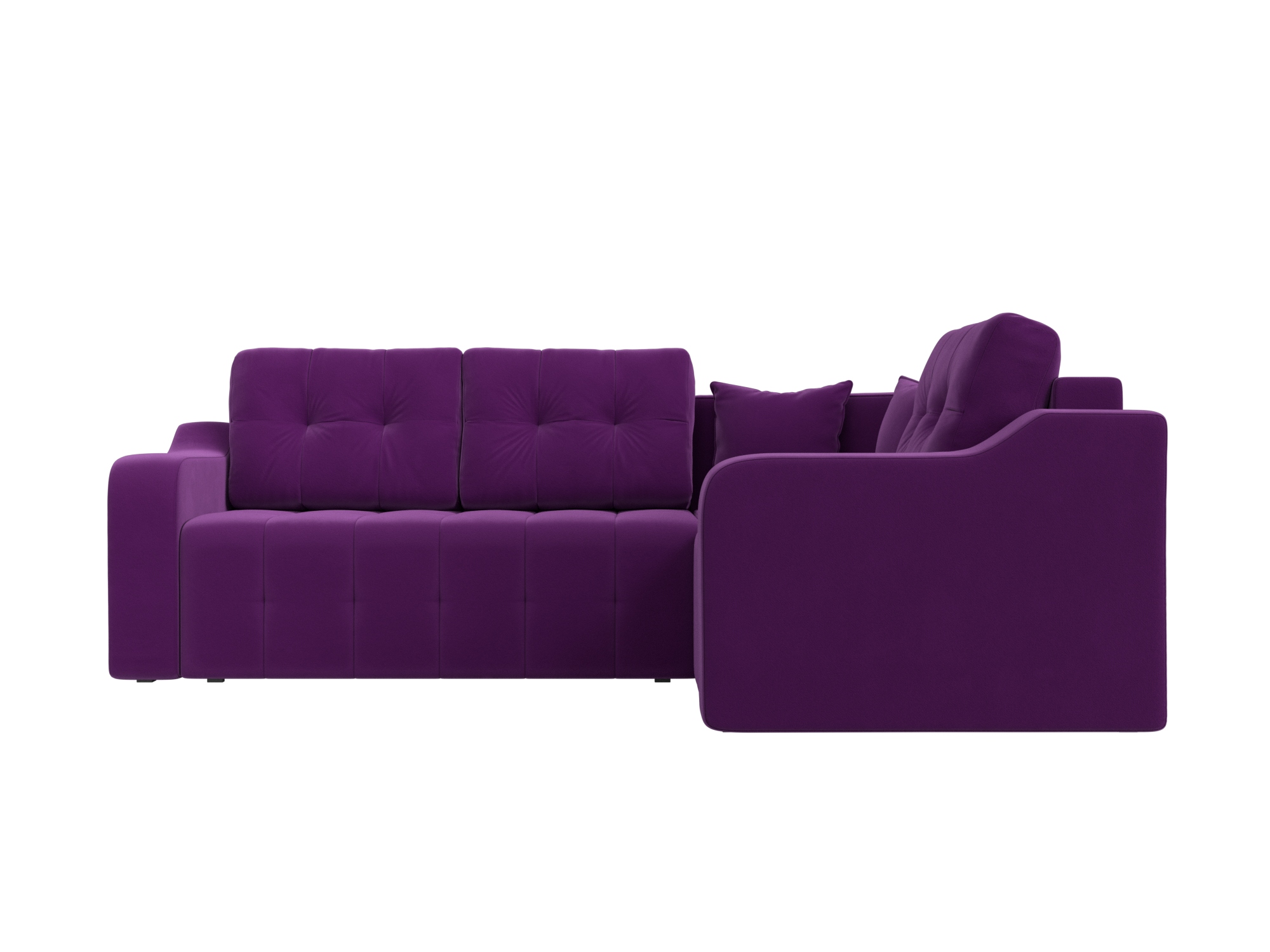 Угловой диван Кембридж Правый MebelVia Фиолетовый, Микровельвет, ЛДСП диван угловой мебелико белла у микровельвет фиолетовый правый
